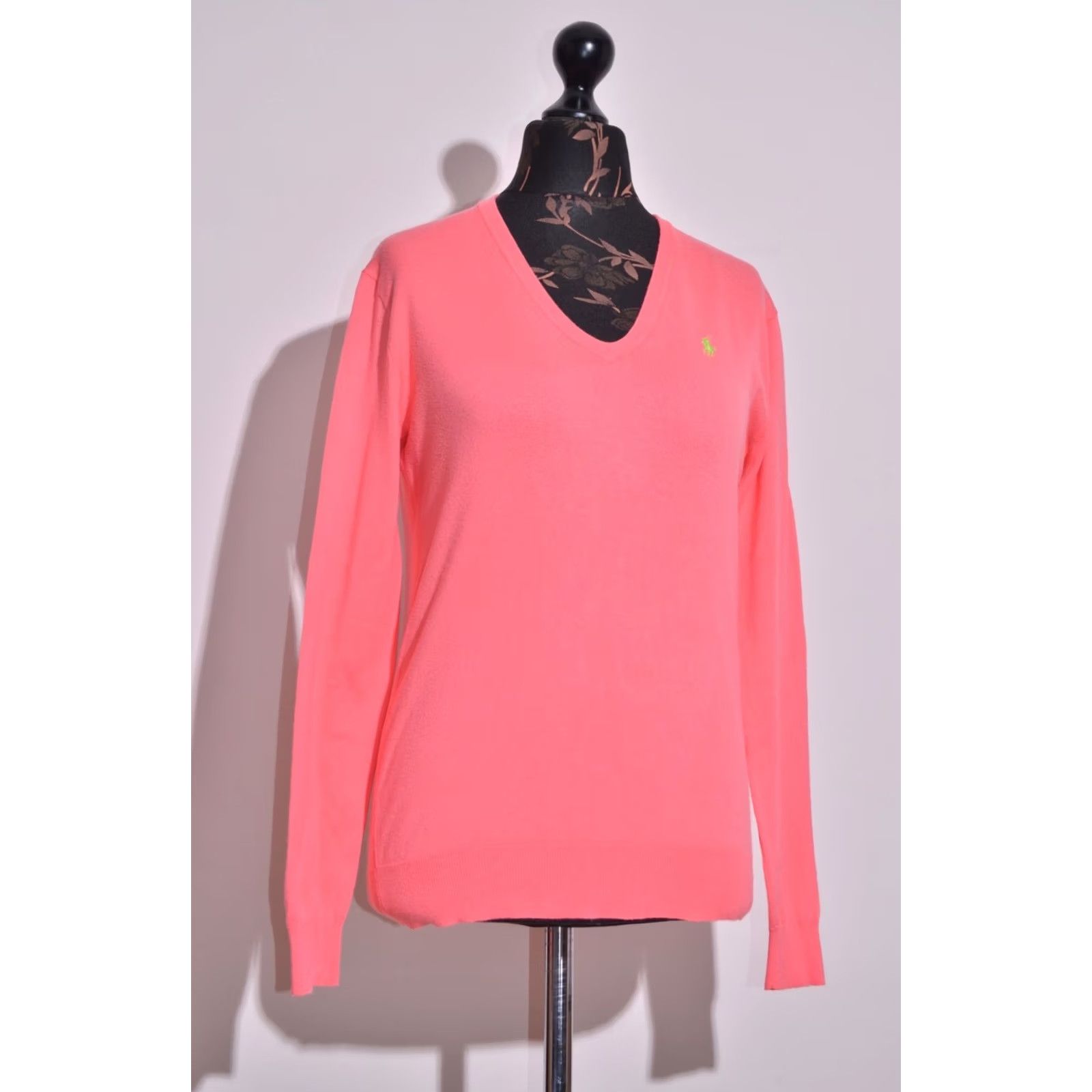 Ralph Lauren VINTAGE Ralph Lauren Women’s Pink Cotton Sweater V-Neck Long Sleeve Pullover Size S Size S / US 4 / IT 40 - 2 Thumbnail