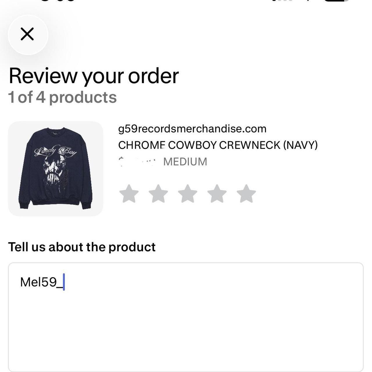 G59 Records CHROME COWBOY CREWNECK (NAVY) M Size US M / EU 48-50 / 2 - 7 Thumbnail
