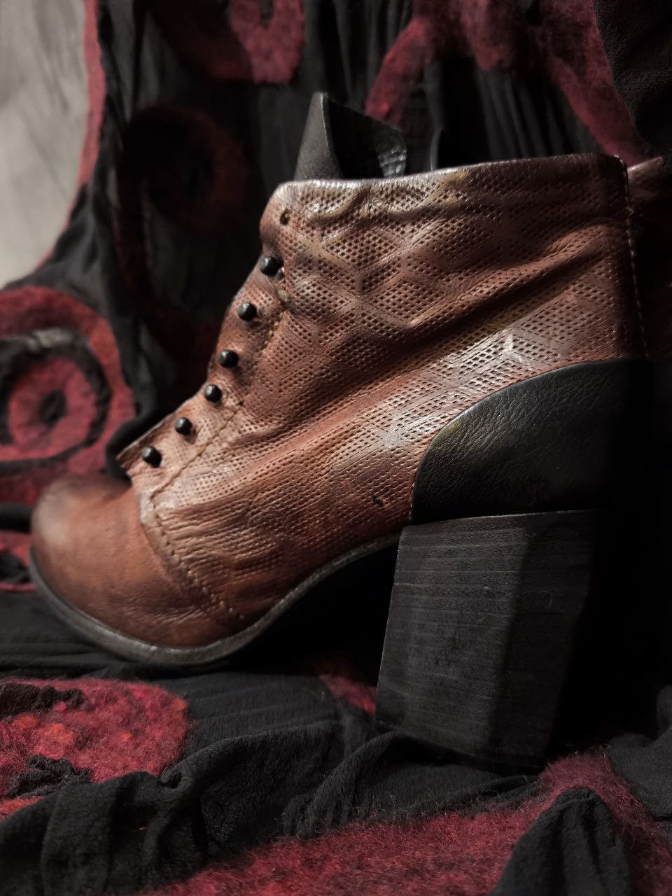 A.S.98 A.S.98 Air Step ankle boots burgundy black leather Size 38 Size US 7.5 / IT 37.5 - 5 Thumbnail