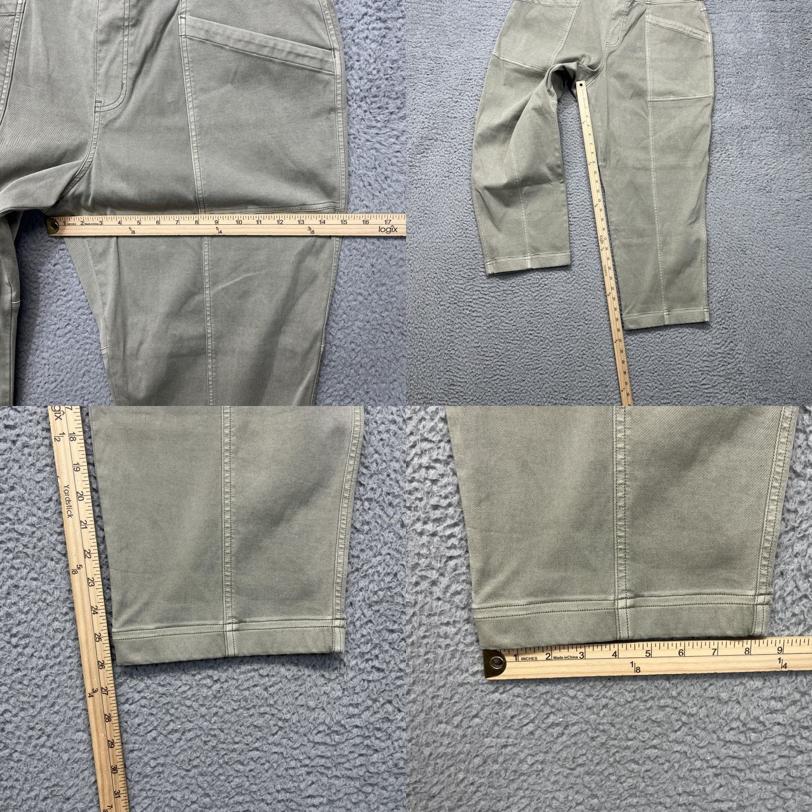 Spanx Spanx Cropped Twill Pants Womens 2X Beige Straight Leg Shaping Pull On Pockets Size 40" / US 18 - 9 Thumbnail