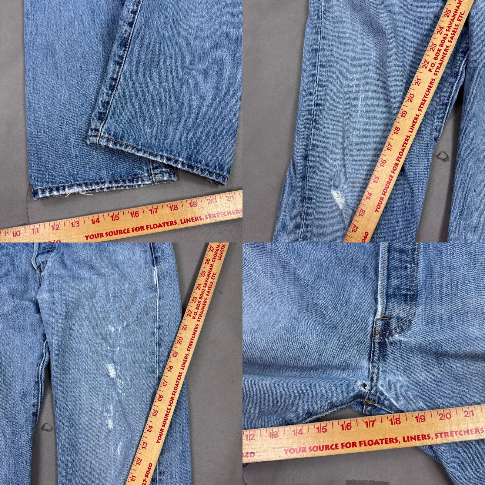 Levi's Levi's 501 Jeans Mens 33x32 Blue Button Fly Distressed Thrashed Vintage? No Jeans Size US 33 - 8 Thumbnail