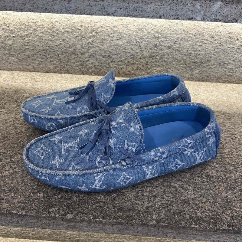 Louis Vuitton Louis Vuitton Denim Moccasin Driver Shoes for Men 0079 Size US 10 / EU 43 - 1 Thumbnail