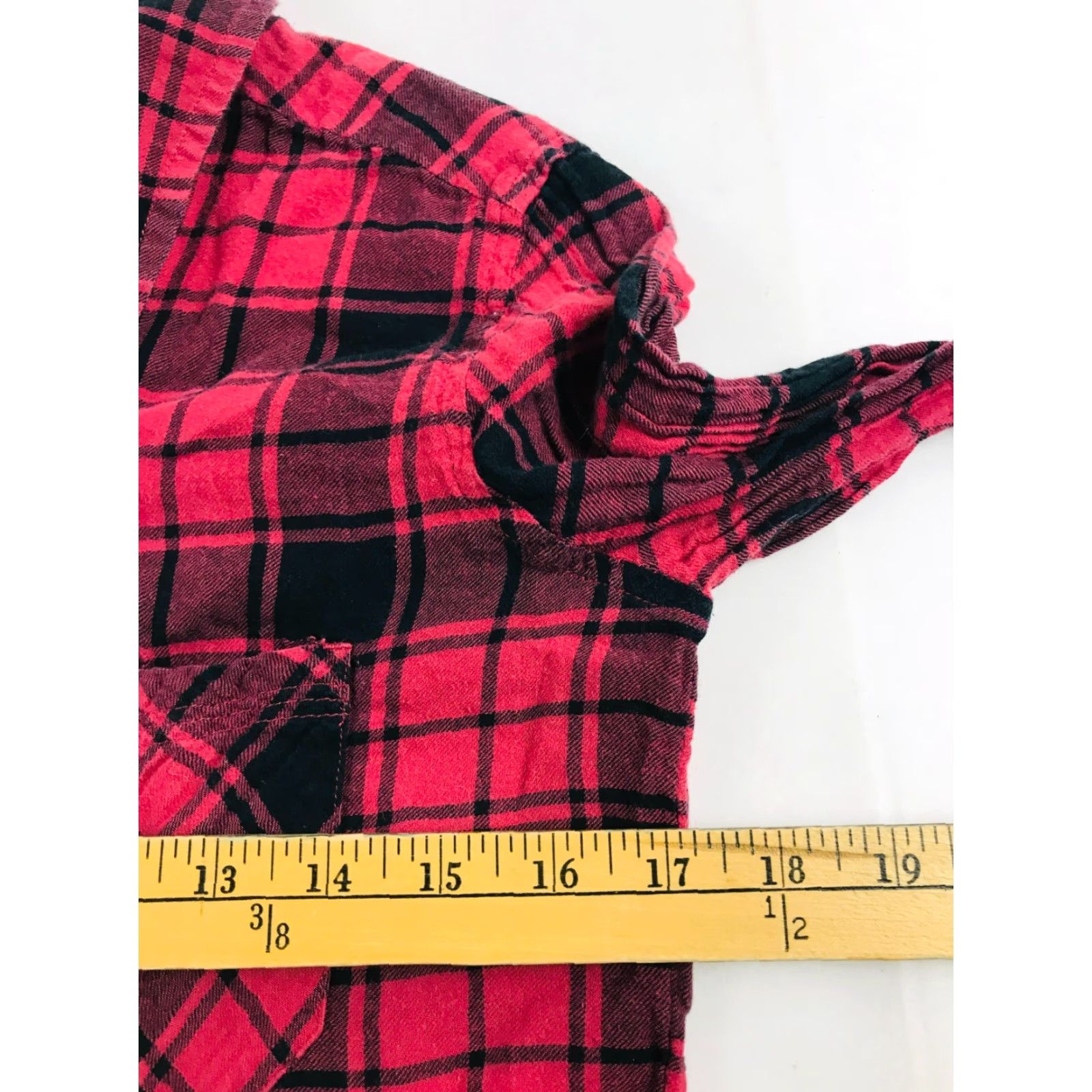 American Eagle Outfitters American Eagle Shirt Women's XS Red Black Plaid Flannel Wrinkled Long Sleeve Button-Up Size XS / US 0-2 / IT 36-38 - 5 Thumbnail