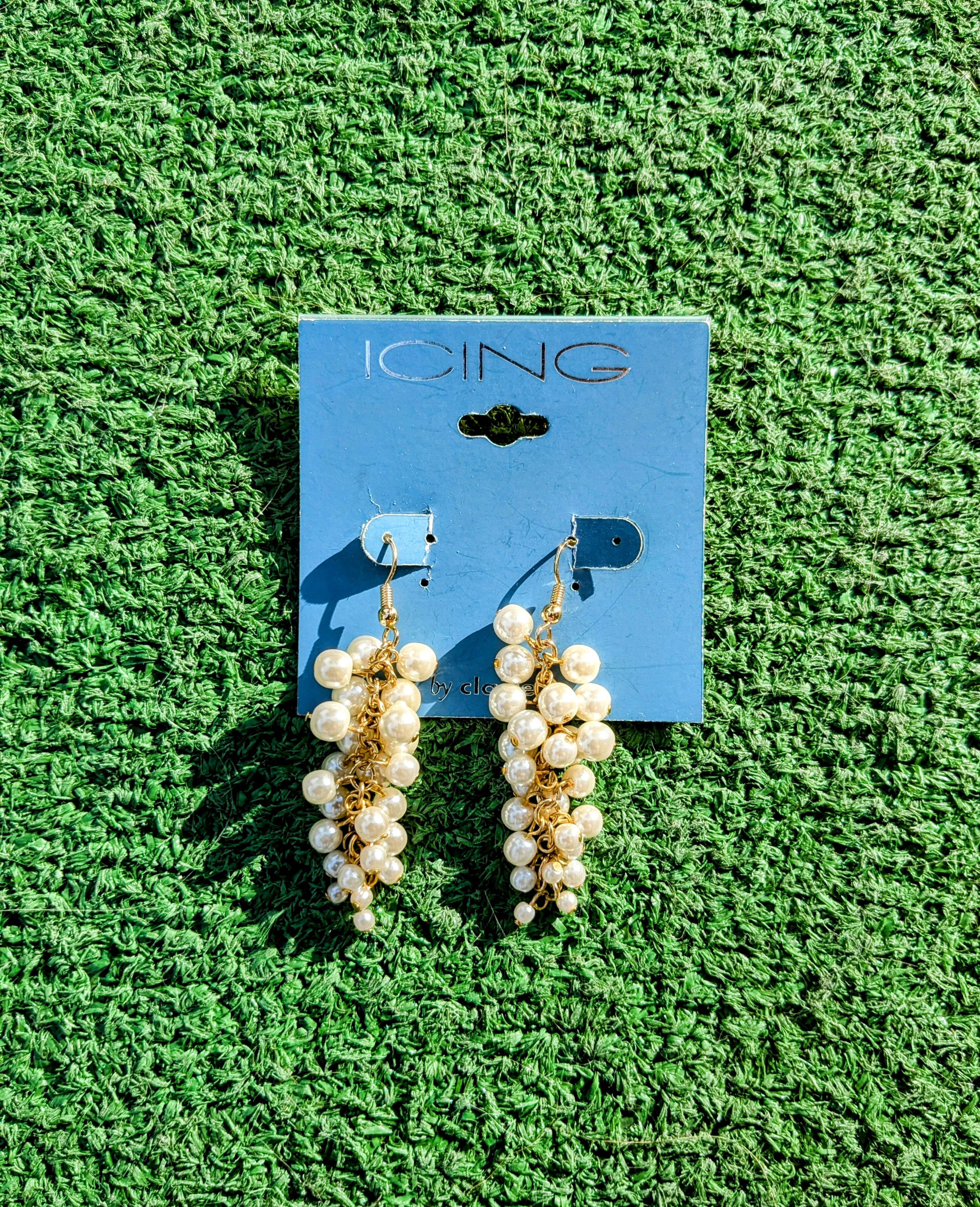 Designer Icing Chunky Cowboy Cow Hoop+Pearl Dangle Cluster Earrings Size ONE SIZE - 4 Thumbnail