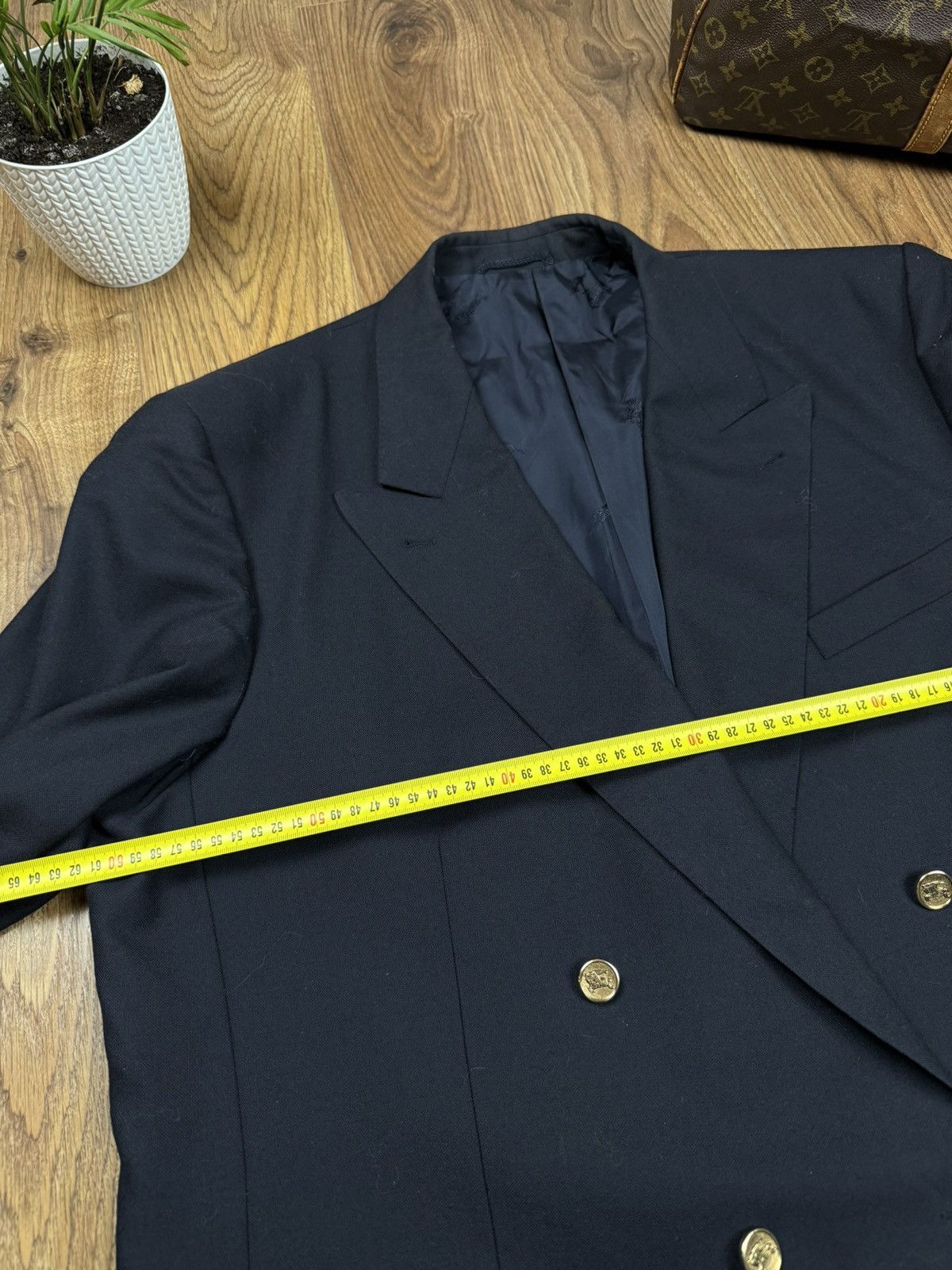 Burberry Vintage wool navy blazer Burberry original luxury item Size 54L - 5 Thumbnail