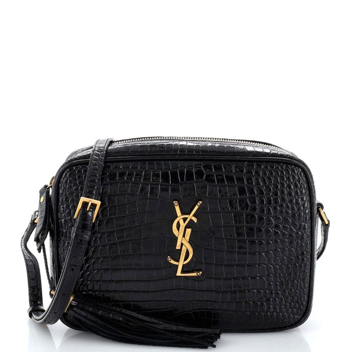 Yves Saint Laurent Lou Camera Bag Crocodile Embossed Leather Small Grailed