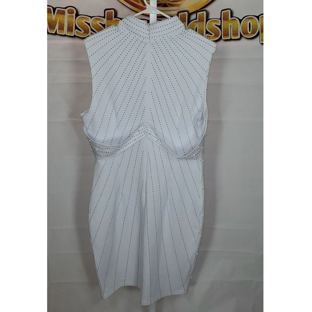 Other White Sleeveless Beaded Pearl Studded Dress Women’s Size 2X Size XL / US 12-14 / IT 48-50 - 2 Thumbnail