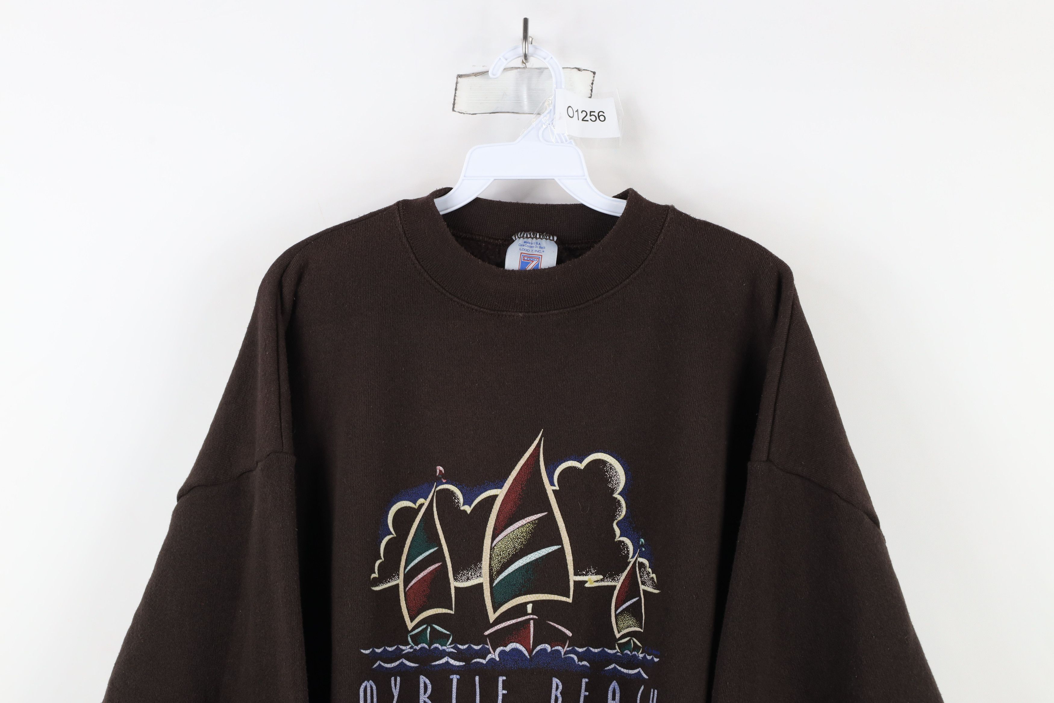 Vintage Vintage 90s Streetwear Beach Sailing Sailboat Sweatshirt USA Size US XL / EU 56 / 4 - 2 Thumbnail