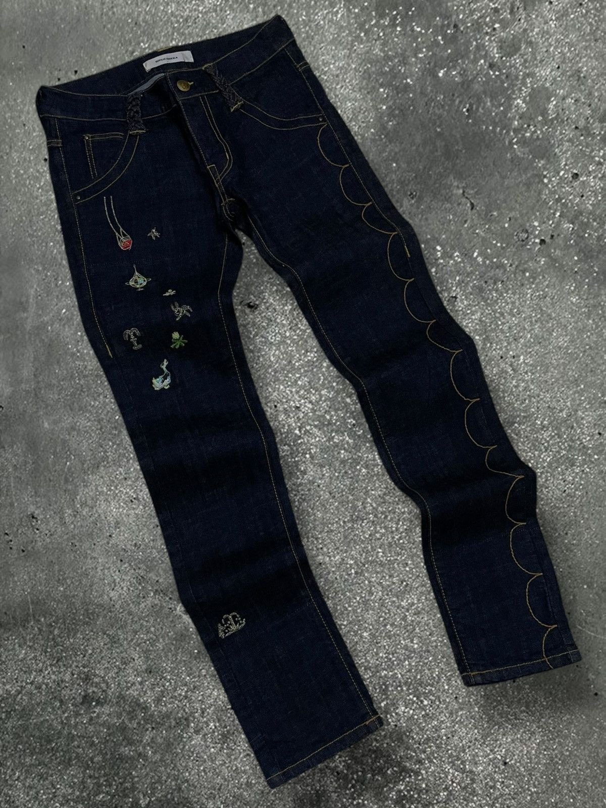 Japanese Brand Vintage Japan Designer Rare Super Hakka Artistic Art Denim Size US 29 - 2 Thumbnail