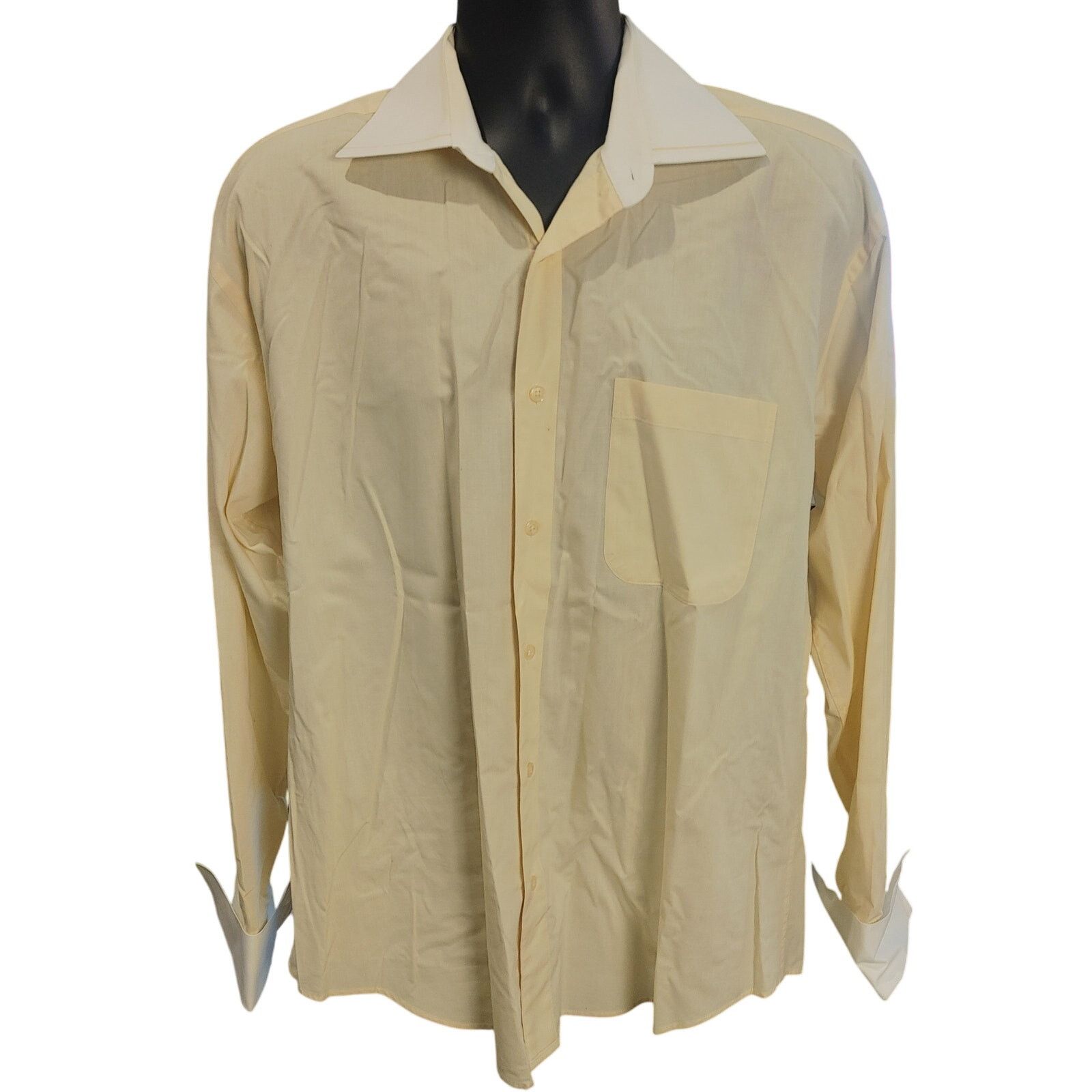Other Modena Men's Reg 16.5 L Yellow Bttn Front Dress Shirt Size US L / EU 52-54 / 3 - 1 Thumbnail