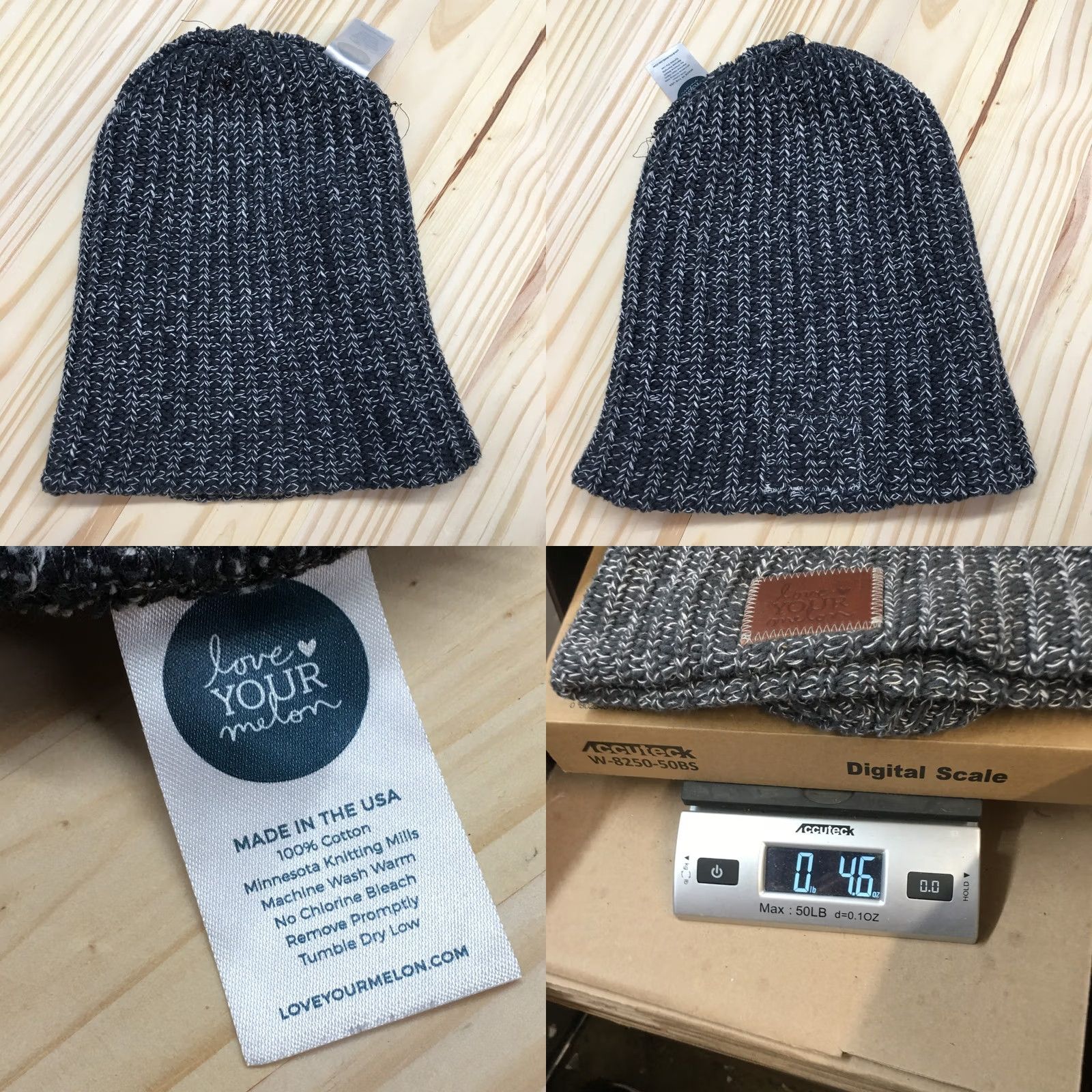 Vintage Love Your Melon Knit Beanie Hat Mens One Size Grey Cotton Knitted Winter Logo Size ONE SIZE - 8 Thumbnail