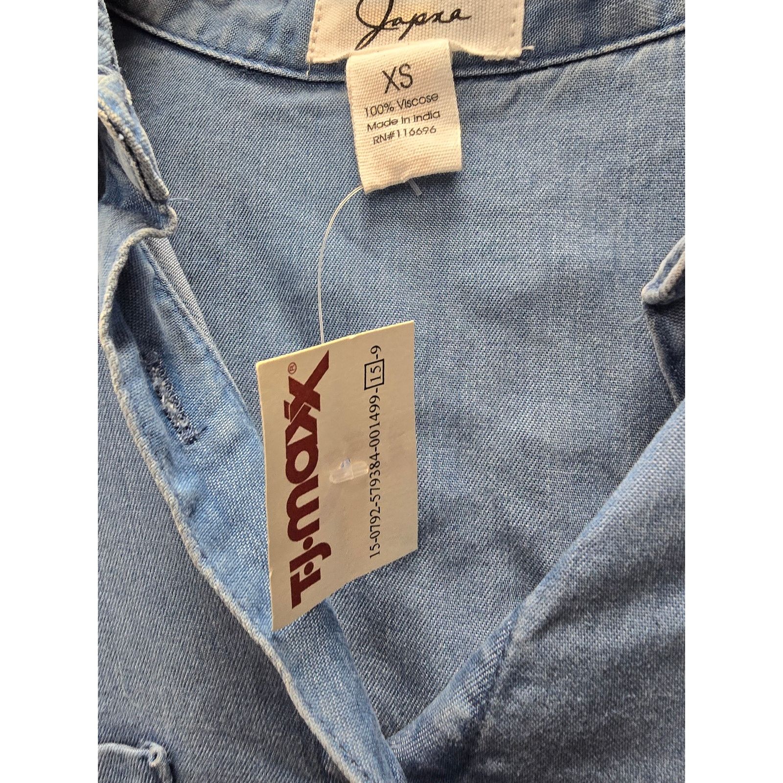 Other NWT, Japxa Blue Chambray Tie Top, XS Size XS / US 0-2 / IT 36-38 - 3 Thumbnail