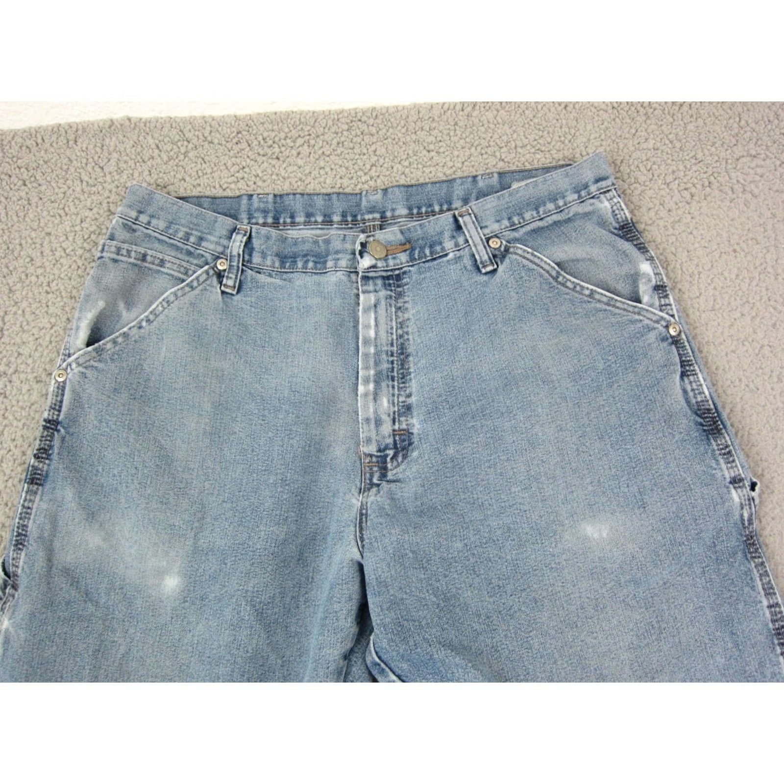 Wrangler VINTAGE Wrangler Jeans Mens Regular Five Star Premium Denim 34 x 30 Blue Y2K 90s Workwear Baggy Carpenter Straight Pants Size US 34 / EU 50 - 7 Thumbnail