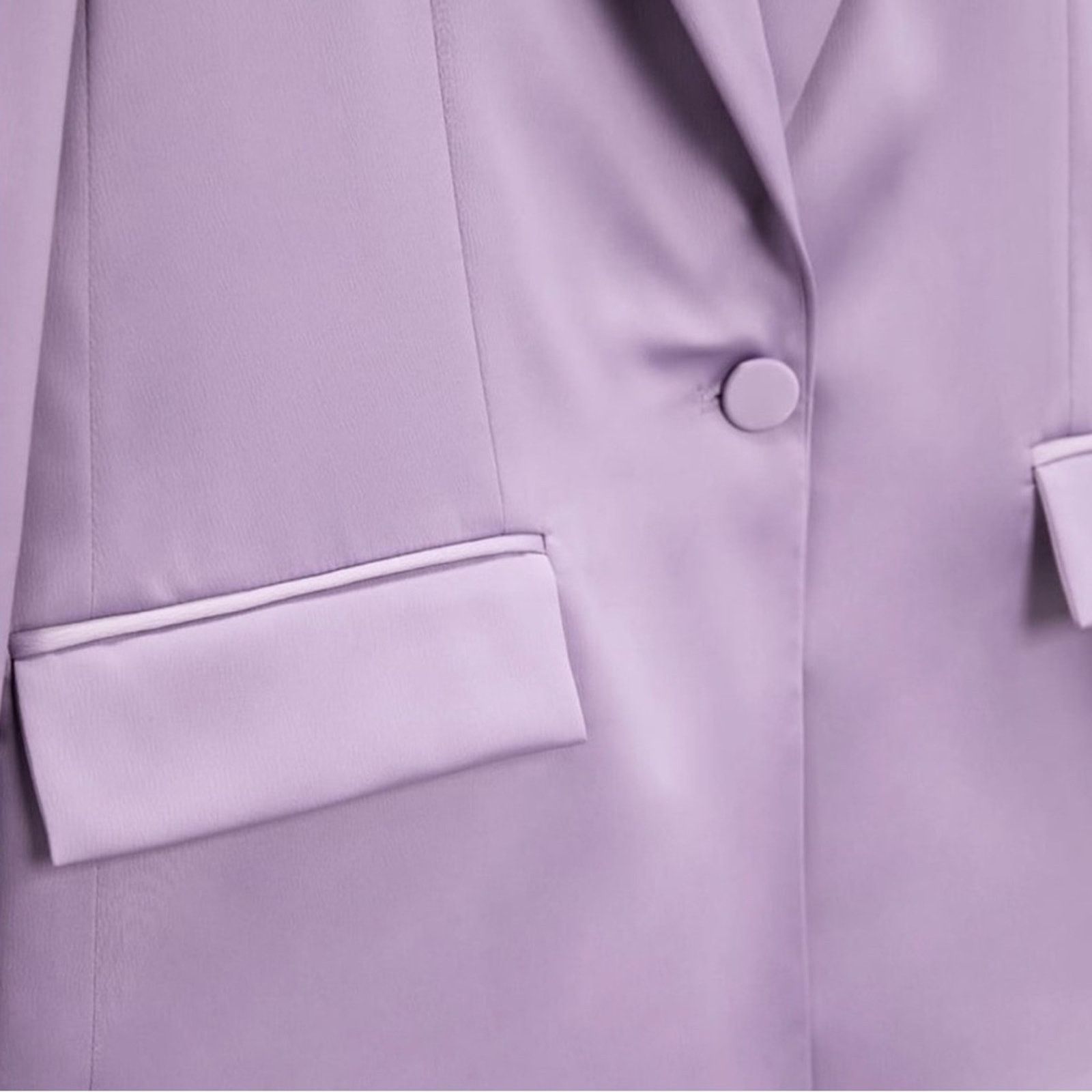 Zara ZARA SATIN EFFECT BLAZER LILAC Size XS / US 0-2 / IT 36-38 - 17 Thumbnail