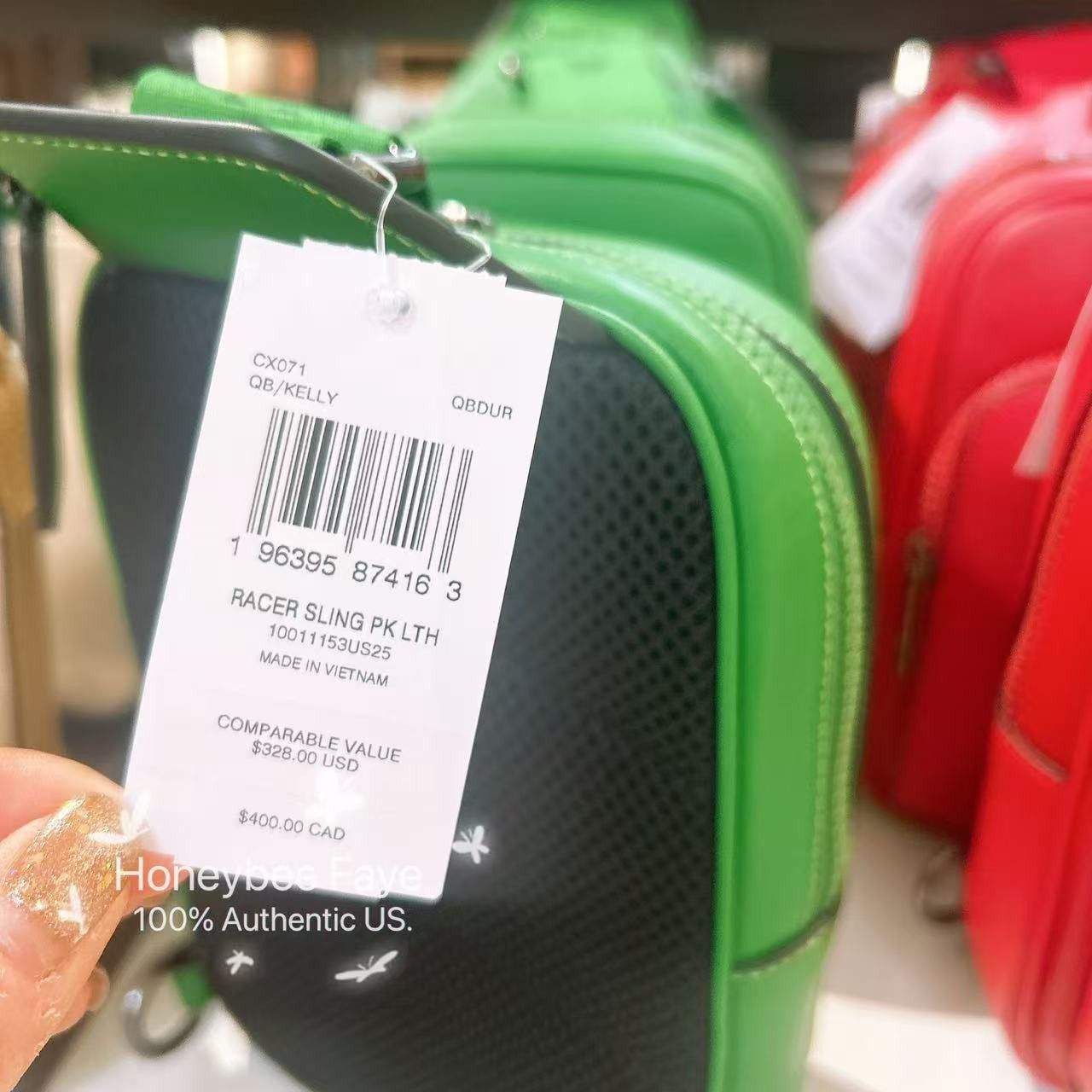 Coach Racer Sling Pack CX071 Kelly Size ONE SIZE - 3 Thumbnail