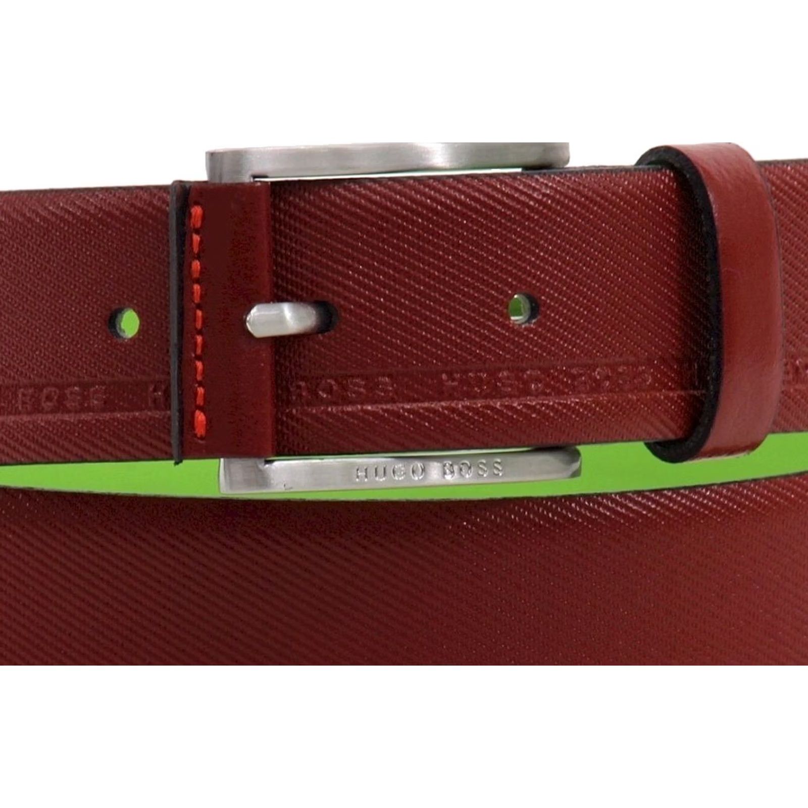 Hugo Boss Hugo Boss Men's Tymos Belt Sz: 30 Medium Red Leather Embossed Logo Size 30 - 2 Thumbnail