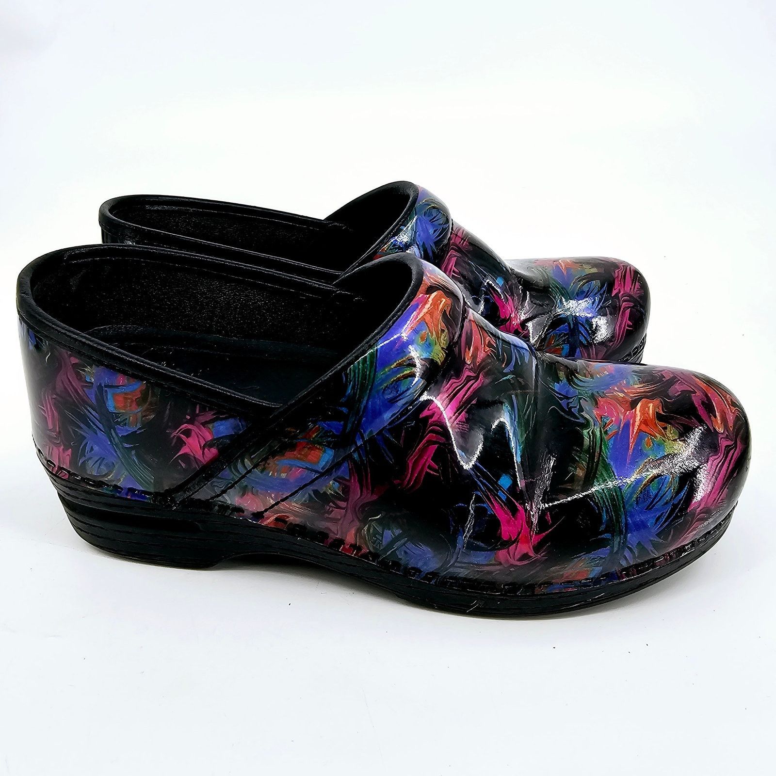 Dansko Pro Xp Multicolor Patent Leather Clogs 40 Us 9.5-10 Shoes, Women's