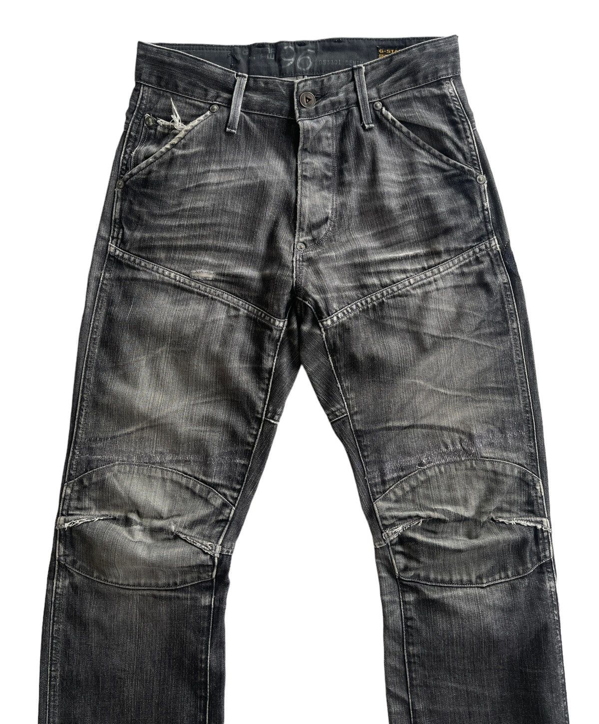 G-Star Gstar Raw Distressed Bikers Double Knee Denim Size US 29 - 3 Thumbnail