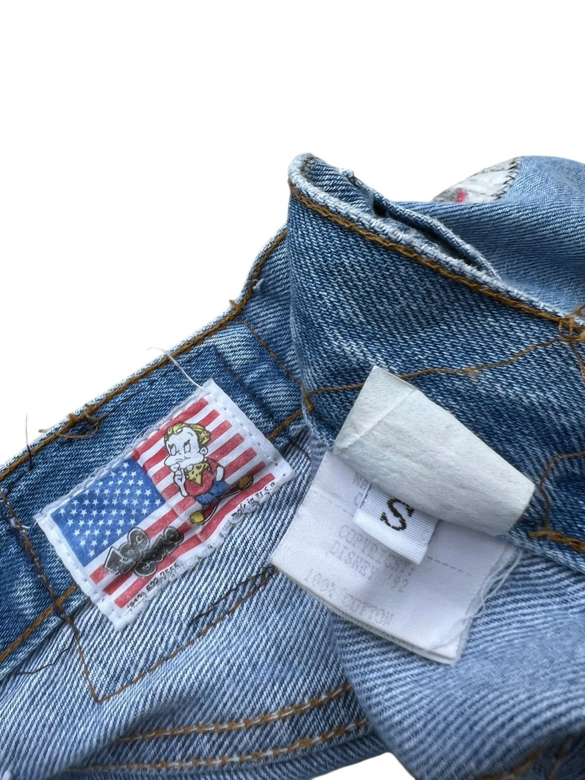 Levi's VTG 1992 Too Cute Disney X Levi’s 501 Patches Denim Jeans Size US 29 - 22 Thumbnail