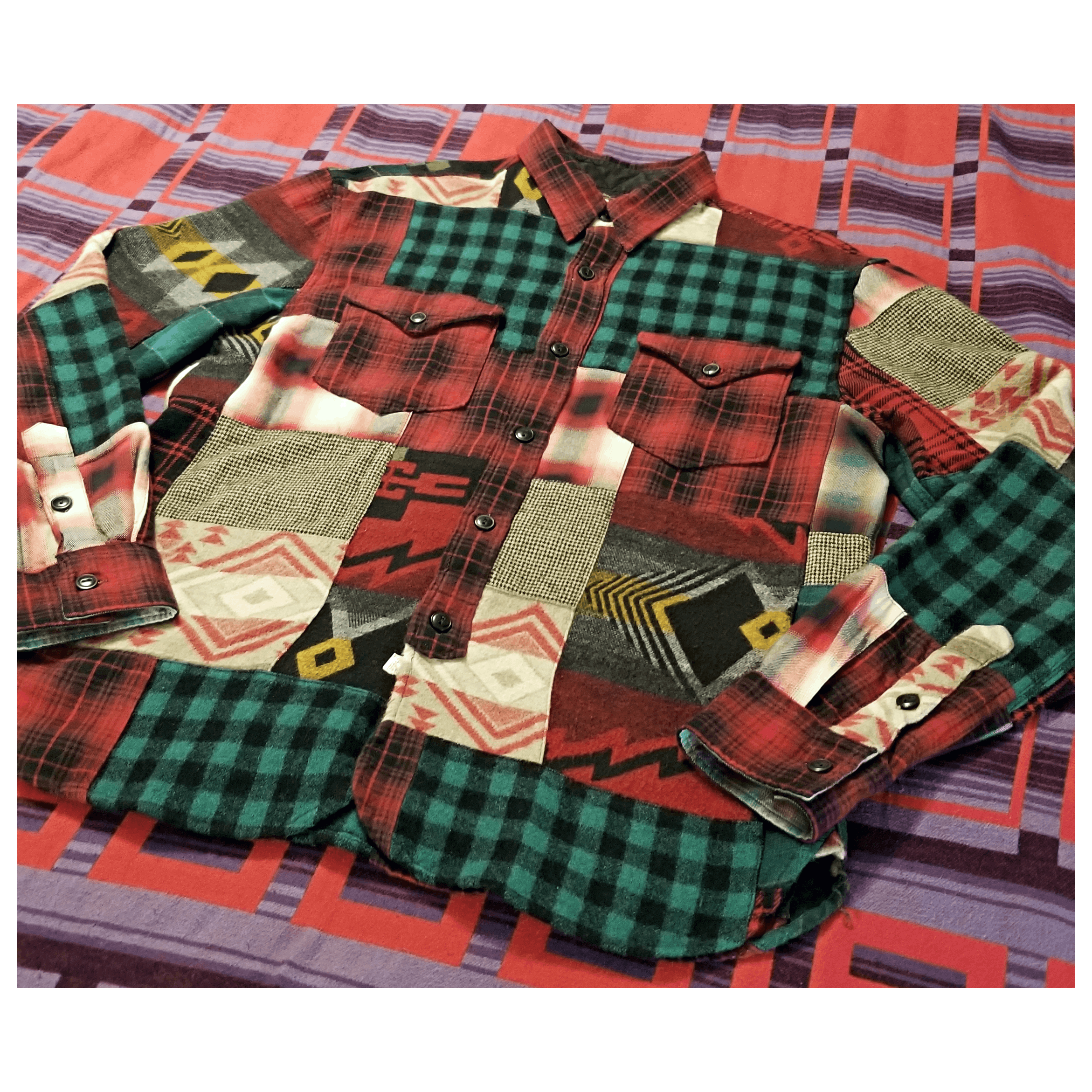 Polo Ralph Lauren *NWOT* DOUBLE RL RALPH LAUREN WOOL PATCHWORK SHIRT- MEDIUM Size US M / EU 48-50 / 2 - 2 Thumbnail