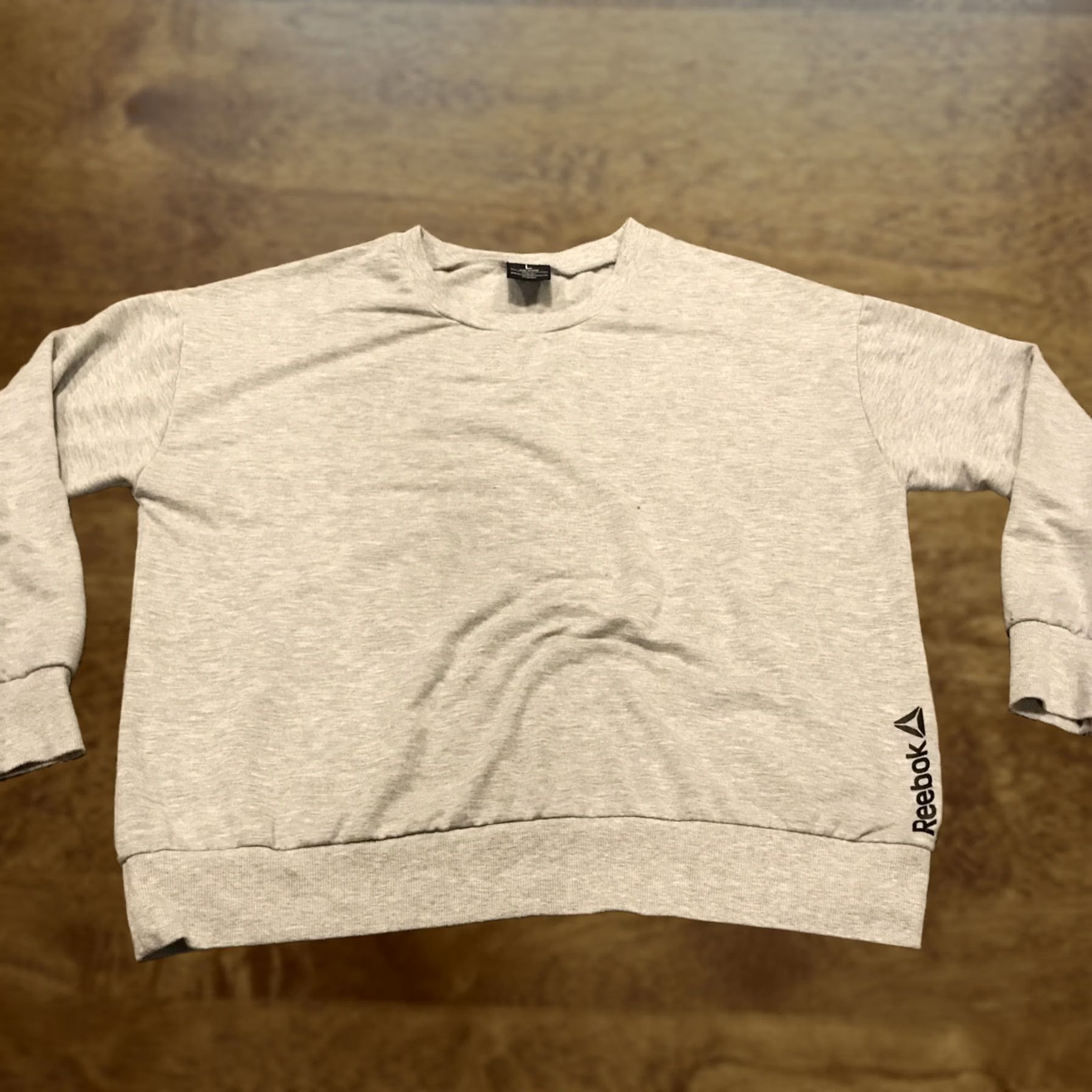 Reebok Reebok Women's M Pullover Sweater Gray Long Sleeve Solid Cotton Blend B6 Size M / US 6-8 / IT 42-44 - 1 Thumbnail
