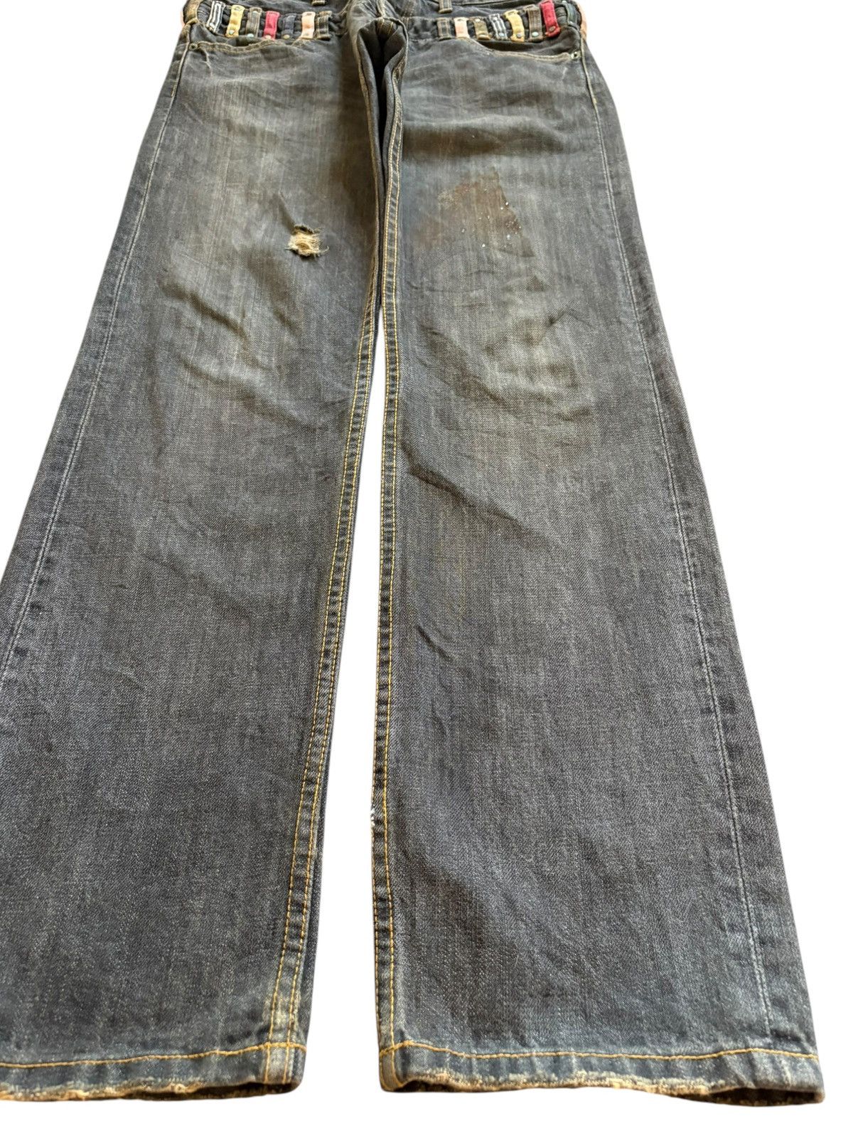 Japanese Brand Vintage Japanese Brand Double Waist Rusty Mud Wash Jeans Size US 32 / EU 48 - 7 Thumbnail