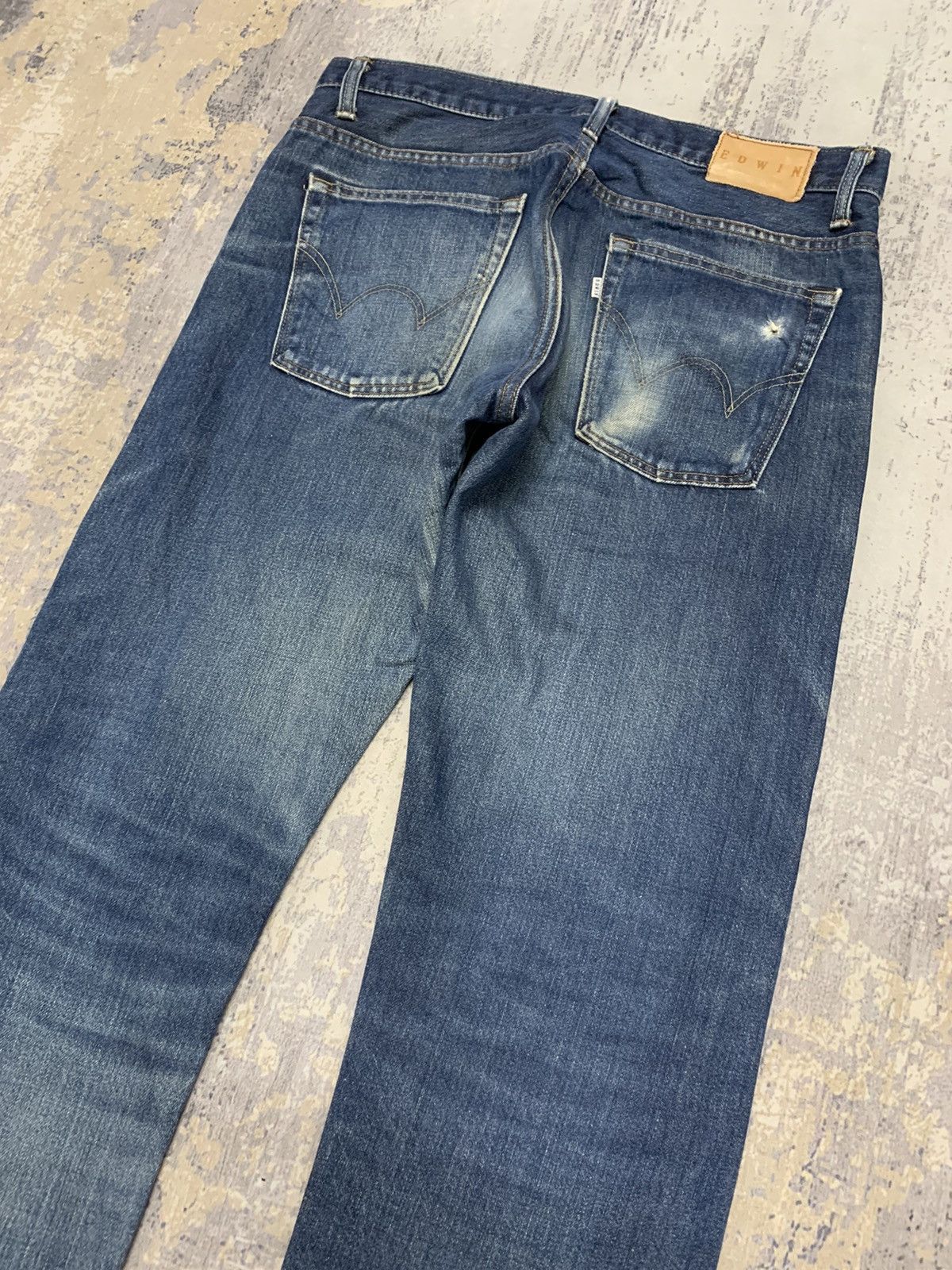 Japanese Brand Vintage Edwin Lot 503 Distressed Mud Wash Denim Jeans 32x28 Size US 32 / EU 48 - 12 Thumbnail