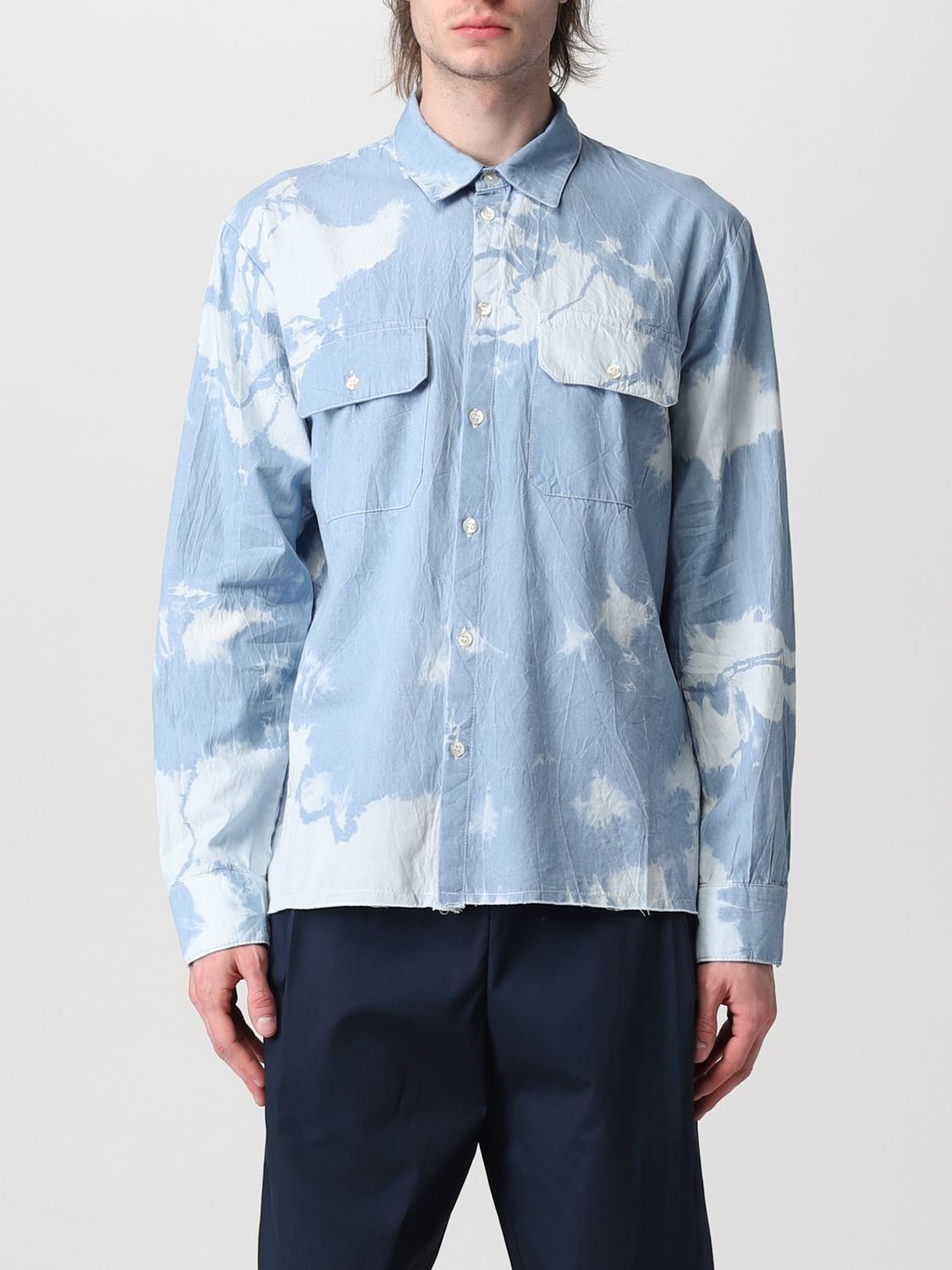 Laneus Laneus skyblue sprayed effect shrit Size US S / EU 44-46 / 1 - 7 Thumbnail