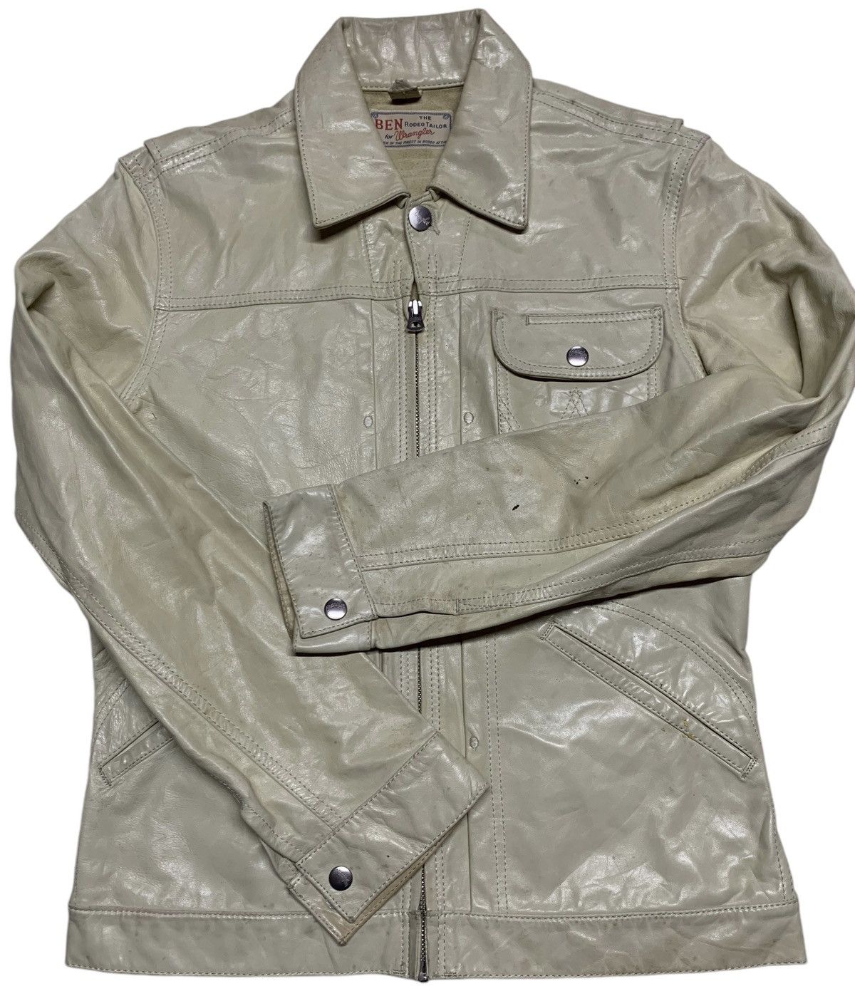 Vintage WRANGLER VINTAGE LEATHER JACKET Size US M / EU 48-50 / 2 - 1 Thumbnail
