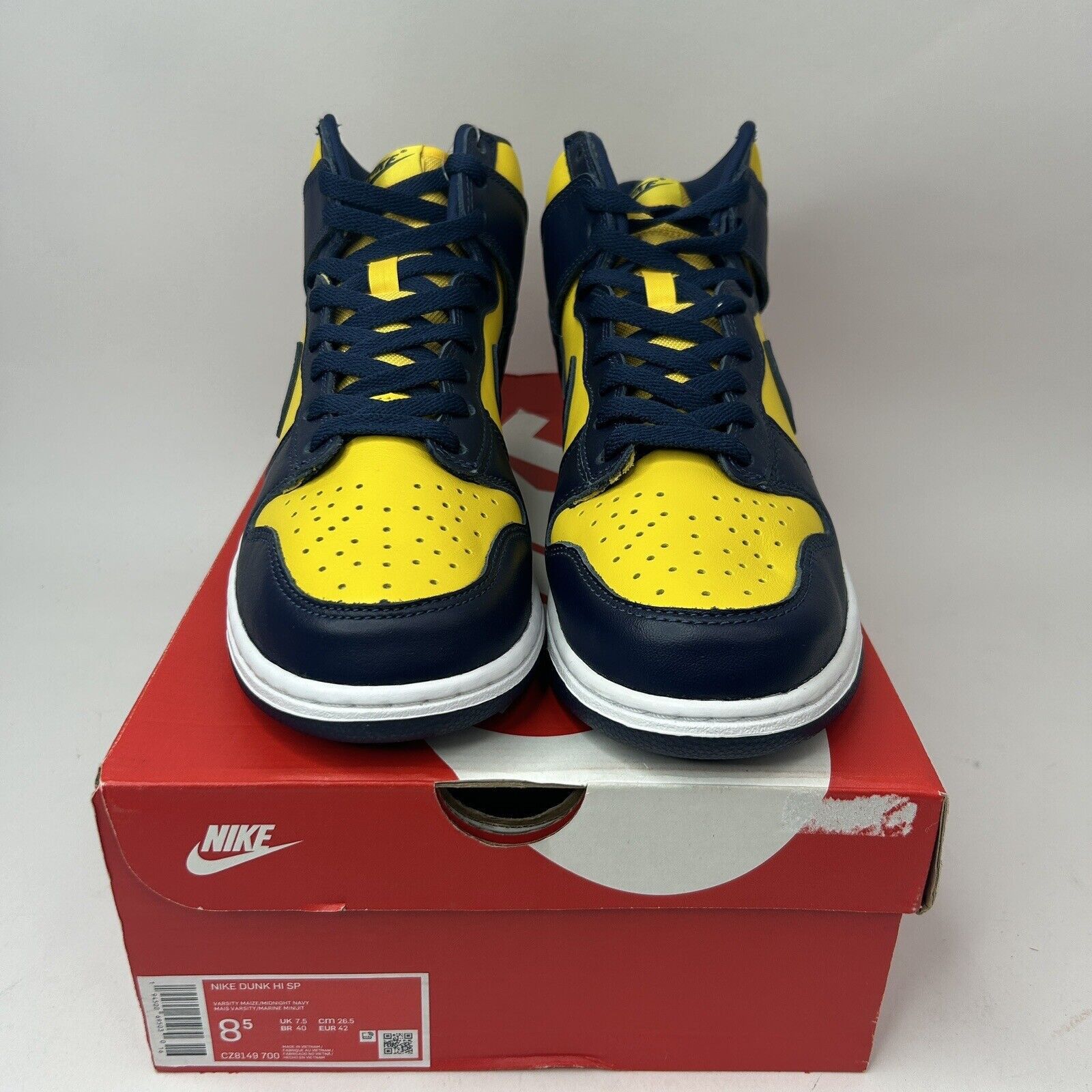 Nike Nike Dunk High Retro SP “Michigan/Maize Yellow” 2023 Size US 8.5 / EU 41-42 - 2 Thumbnail