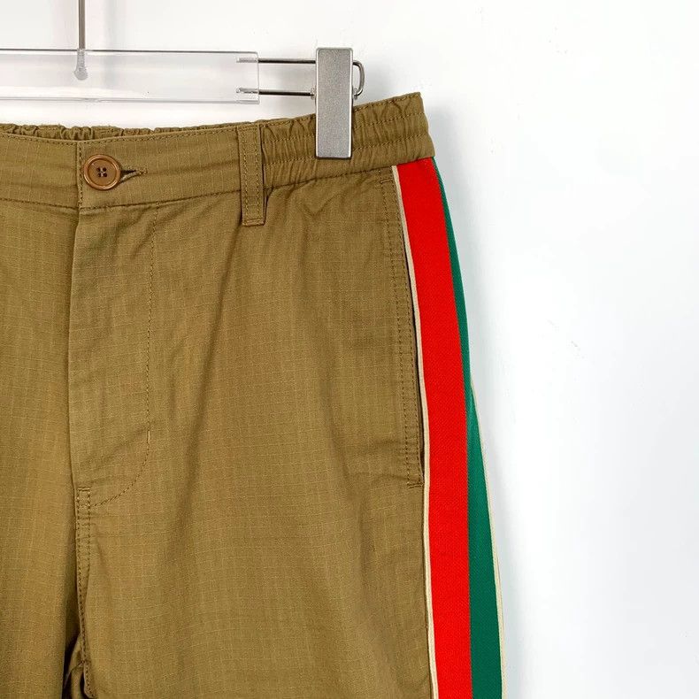 Gucci Gucci Brown plaid striped webbing cotton leg casual trouse Size US 28 / EU 44 - 3 Thumbnail
