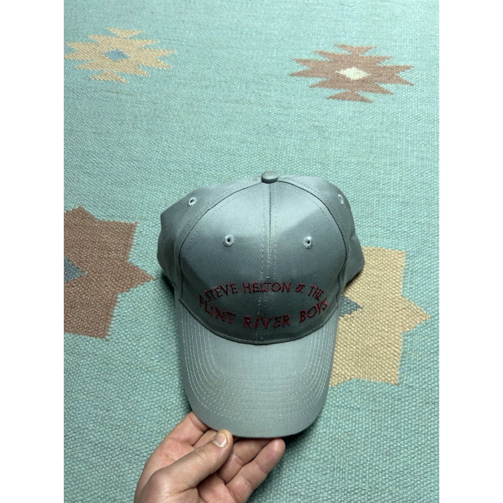 Vintage VINTAGE strapback hat cap Steve Helton flint river boys country bluegrass music Mens Adjustable Gray Baseball Cap Size ONE SIZE - 3 Thumbnail
