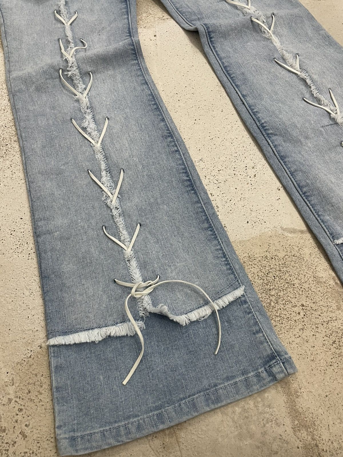 Other JB Tornado Mart Lace Style Stretch Denim Pants Size 25" / US 0 / IT 36 - 7 Thumbnail