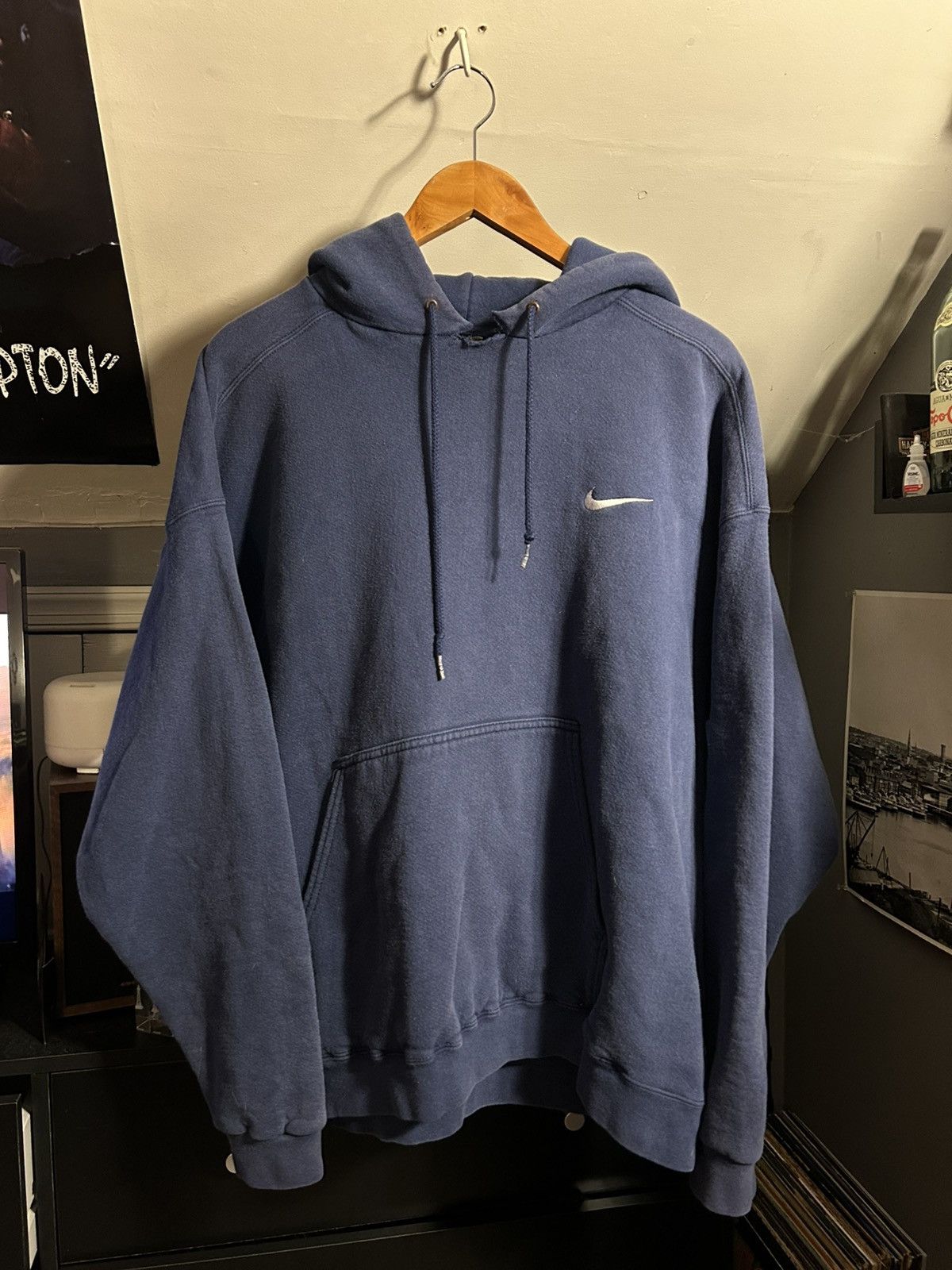 Nike Vintage 90’s Faded Nike Pulllover Hoodie Size US XL / EU 56 / 4 - 1 Thumbnail