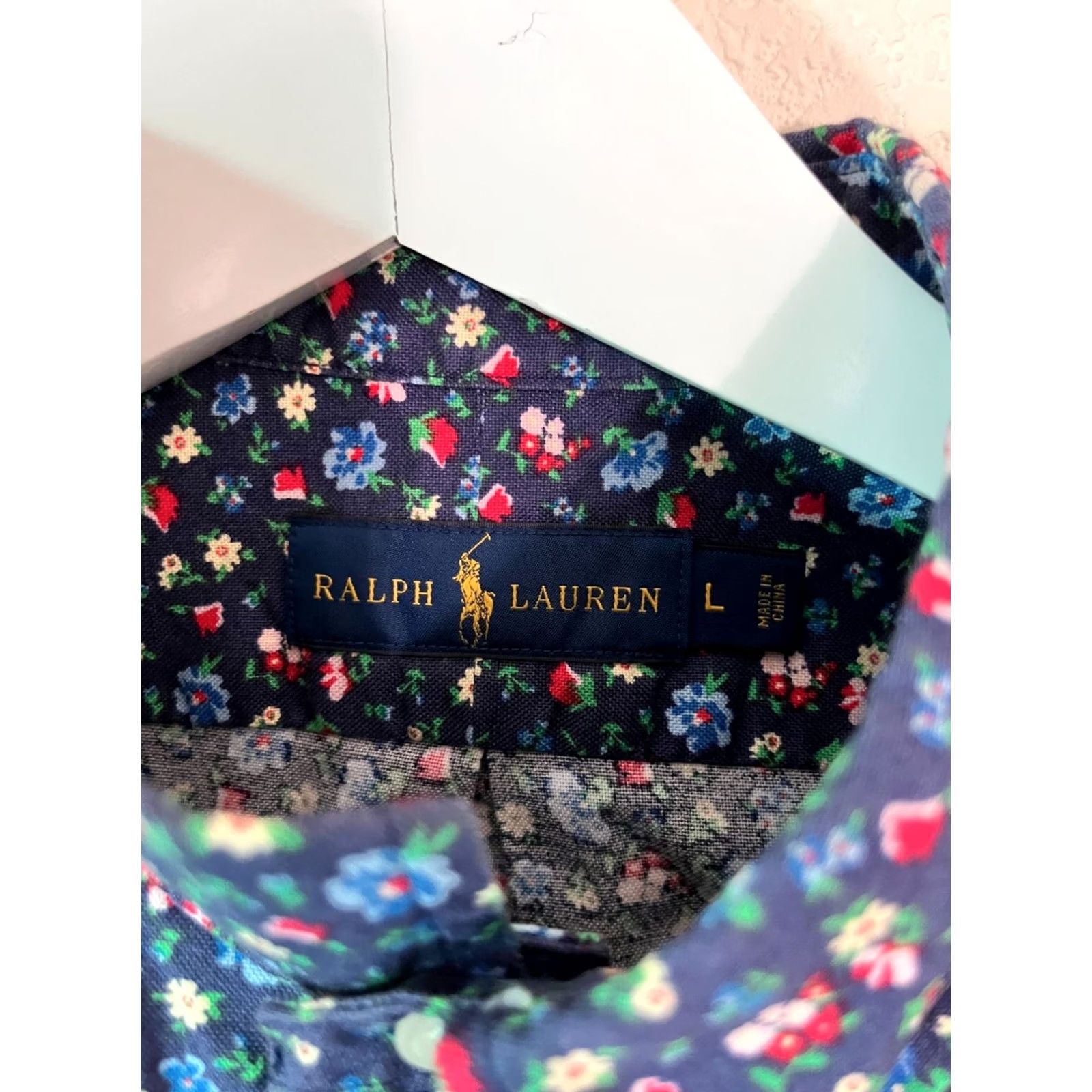 Ralph Lauren Ralph Lauren Mens Floral Short-Sleeve Button-Down Shirt Large Navy Multicolor Size US L / EU 52-54 / 3 - 3 Thumbnail