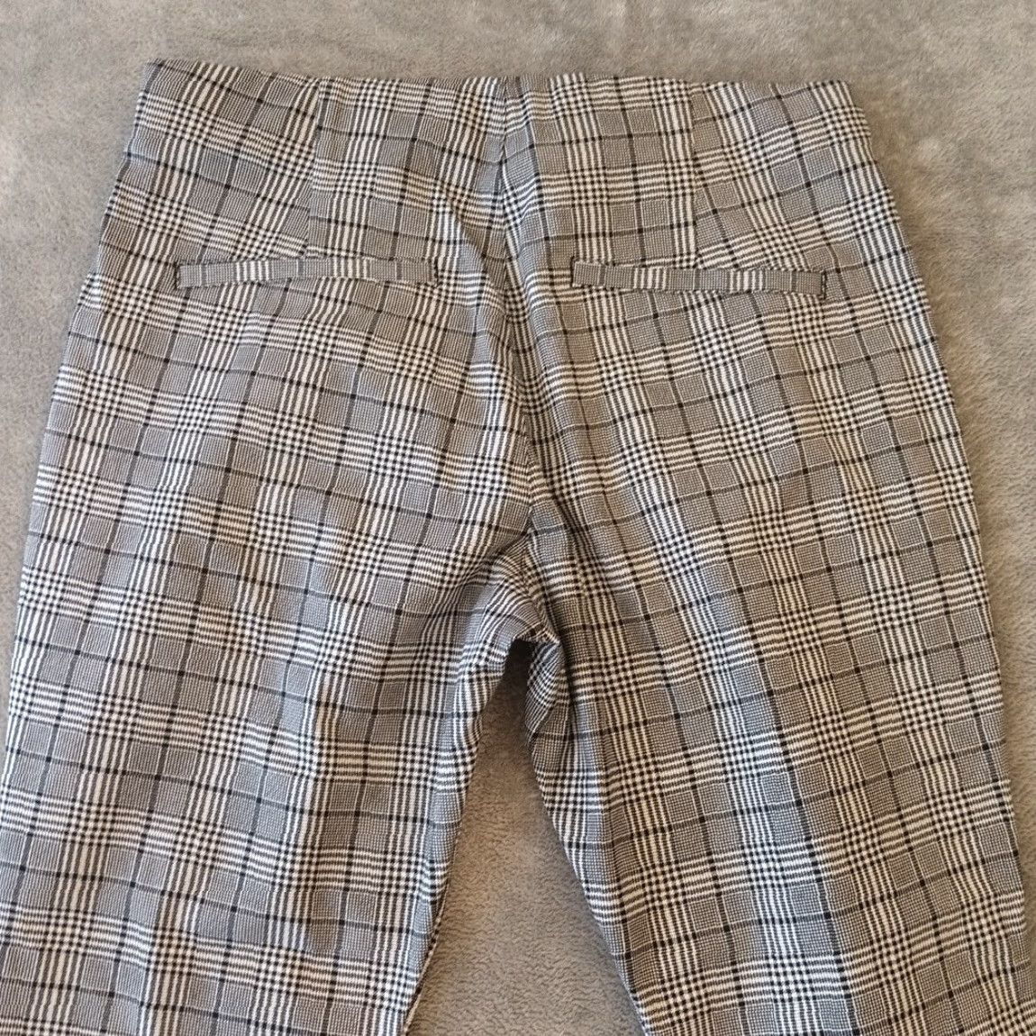 Old Navy Old Navy Pants Womens 12P Petite Black Plaid Ankle Zip 32x25 Cotton Blend Straight High Rise Front Elastic Waist Size 34" / US 12 / IT 48 - 7 Thumbnail