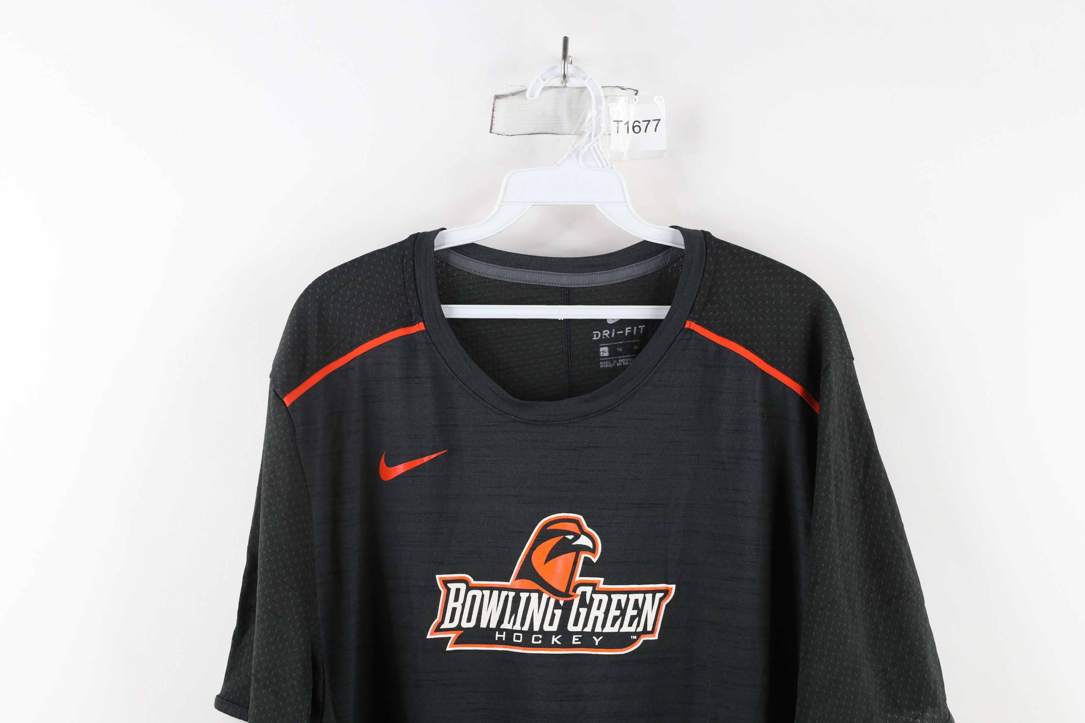 Nike × Vintage Nike Bowling Green State University Hockey T-Shirt Gray Size US XL / EU 56 / 4 - 2 Thumbnail