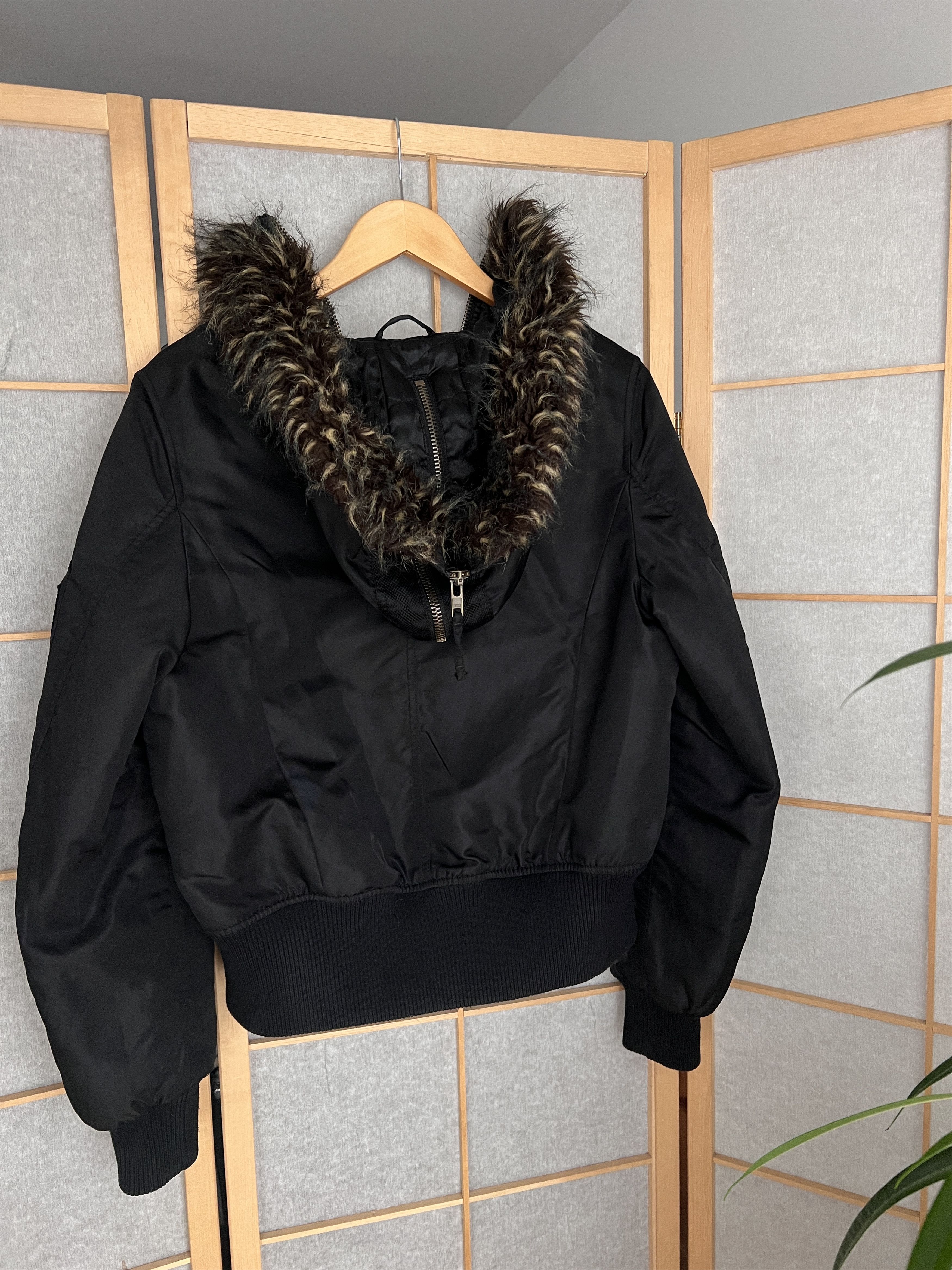 If Six Was Nine Avant garde vintage faux fur bomber jacket hood cropped punk Size M / US 6-8 / IT 42-44 - 10 Thumbnail