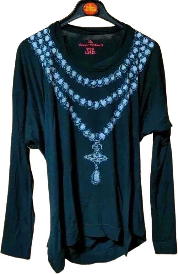 Vivienne Westwood Vivienne Westwood Saturn pearl necklace printed top Size M / US 6-8 / IT 42-44 - 1 Thumbnail