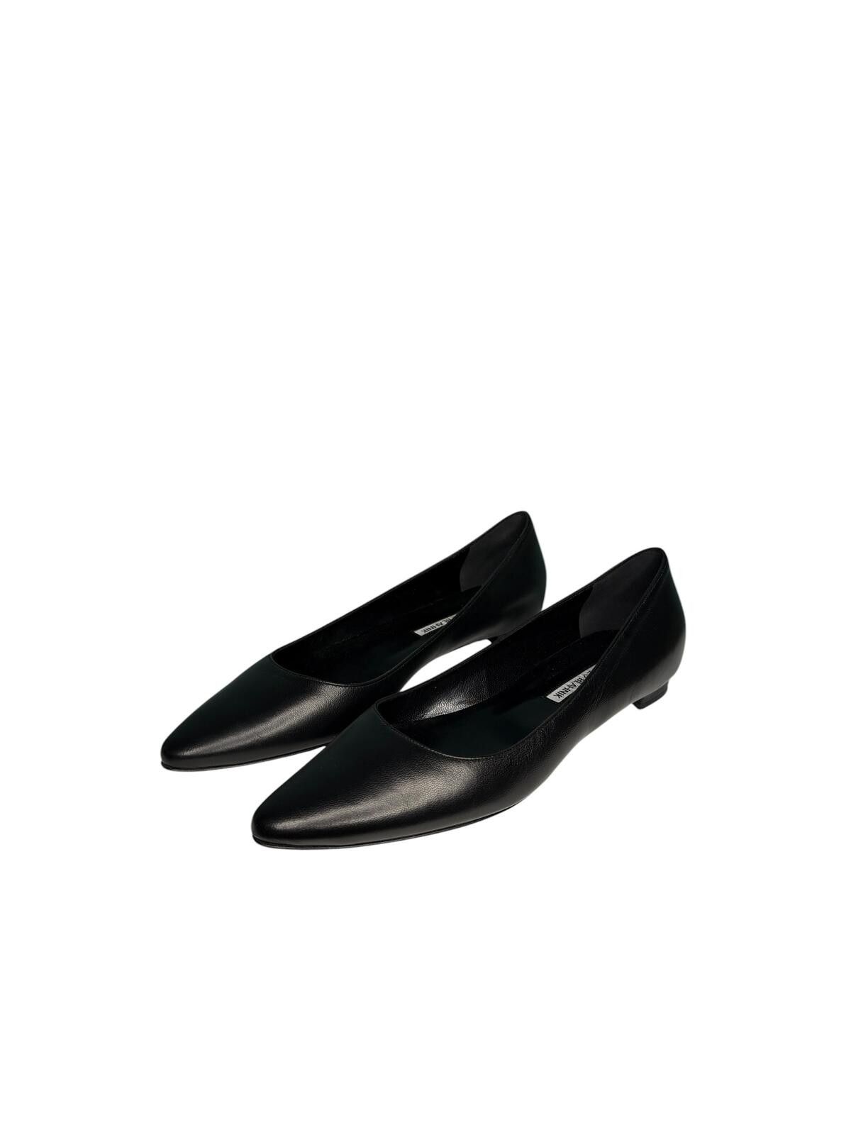 Manolo Blahnik NEW Manolo Blahnik Gala Lambskin Point Toe Flats Black EU40 Size US 9 / IT 39 - 3 Thumbnail