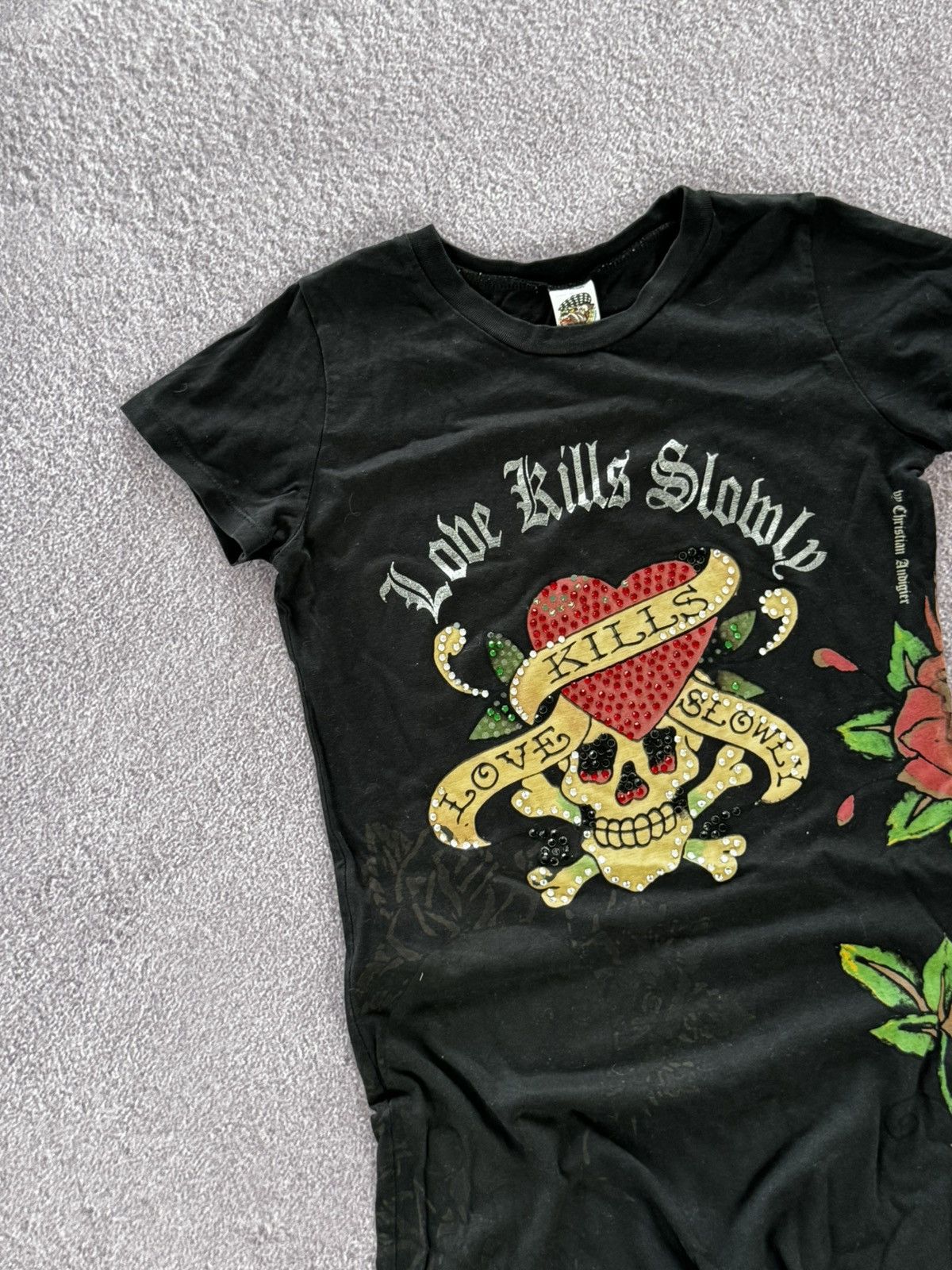 Ed Hardy Ed Hardy Y2K Vintage Tattoo Print Glamour T-Shirt Size M / US 6-8 / IT 42-44 - 4 Thumbnail