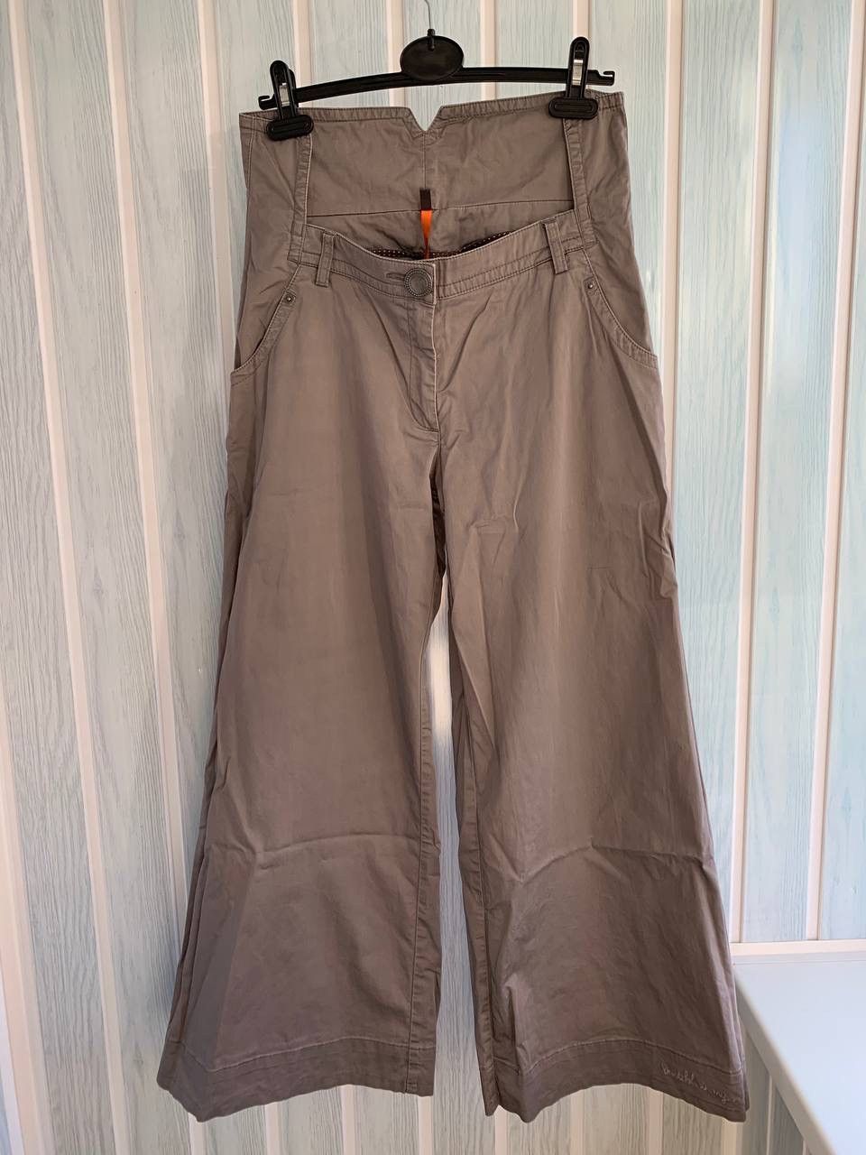 Cop Copine Vintage Cop Copine Gray Cotton Geometric Fit Flare Trousers Size 27" / US 4 / IT 40 - 1 Thumbnail