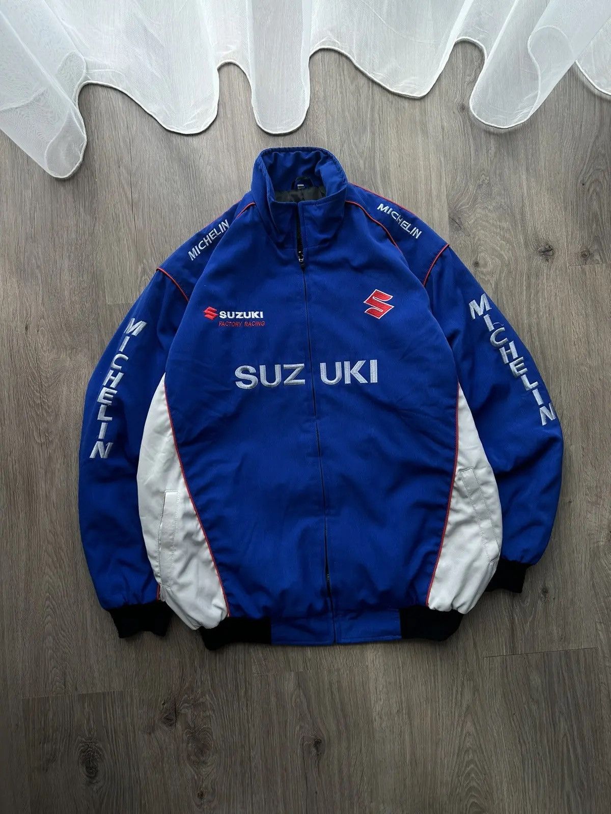 Vintage Vintage Racing Blue Jacket Suzuki Y2k Size US L / EU 52-54 / 3 - 2 Thumbnail