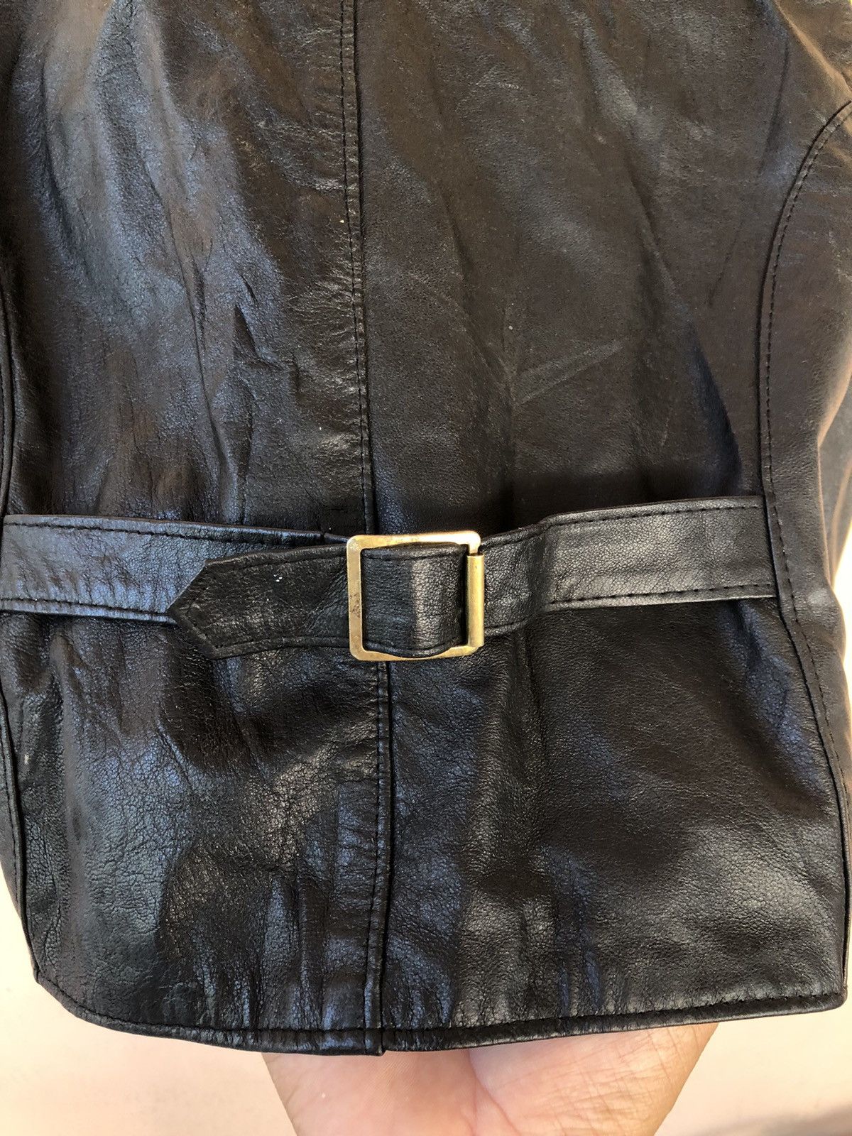 Genuine Leather × Vintage Vintage Black Leather Vest Size US L / EU 52-54 / 3 - 4 Thumbnail