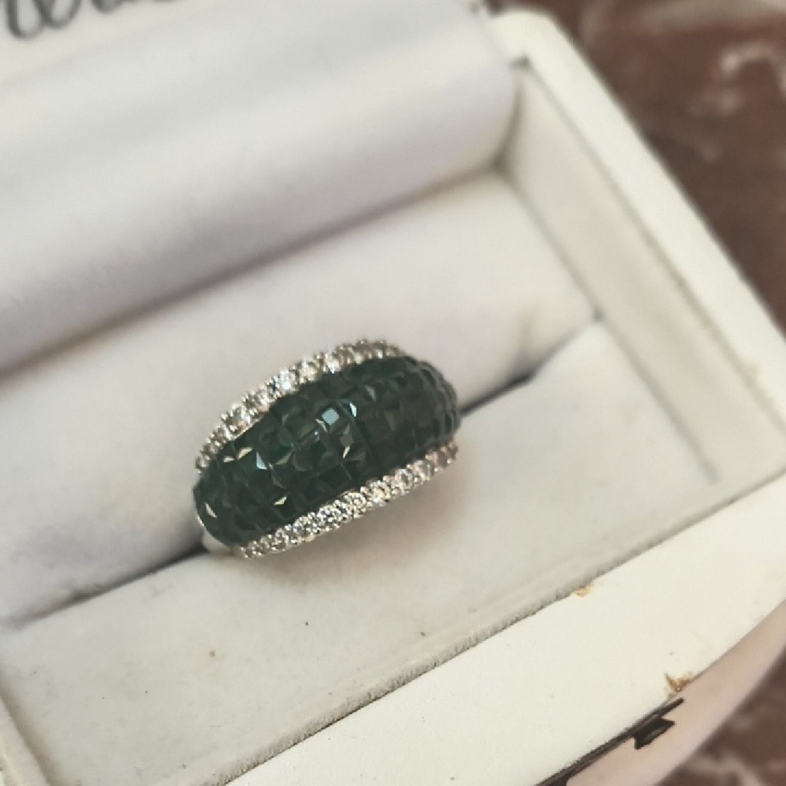 Other D'Joy Sterling Silver Green & Created Diamond Ring - Size 8 Size ONE SIZE - 5 Thumbnail