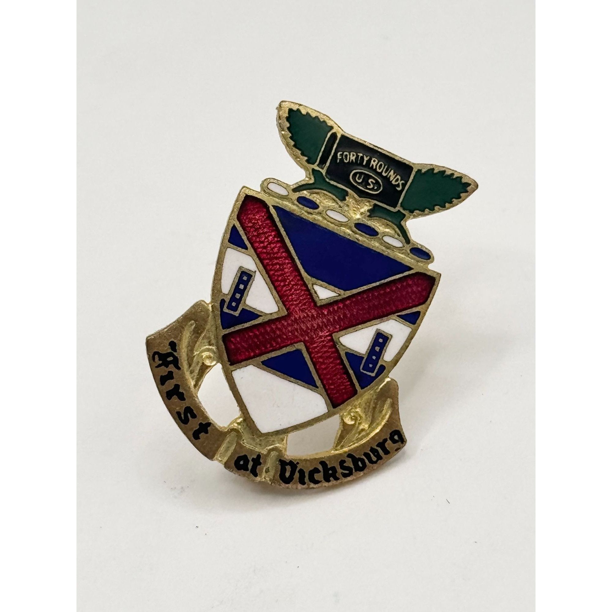 Vintage WWII US Army 13th Infantry Regiment DI DUI Crest Pin NS MEYE Size ONE SIZE - 4 Thumbnail