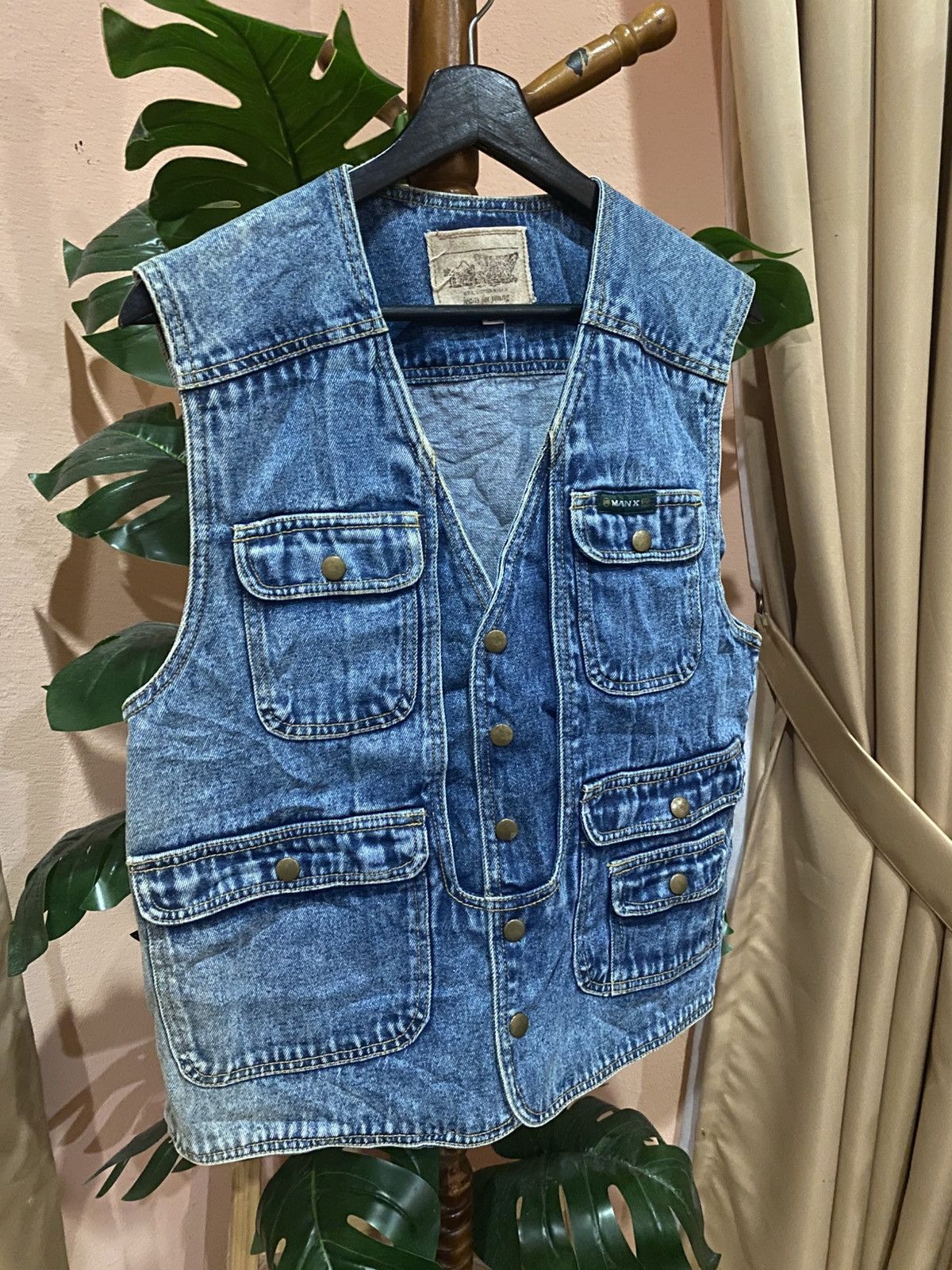 Vintage Vintage MANX Denim Utility Vest Workwear, Multi-Pocket Size US L / EU 52-54 / 3 - 3 Thumbnail