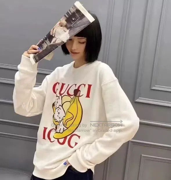 Gucci Gucci White logo letter cat banana print cotton round-neck Size XS / US 0-2 / IT 36-38 - 7 Thumbnail