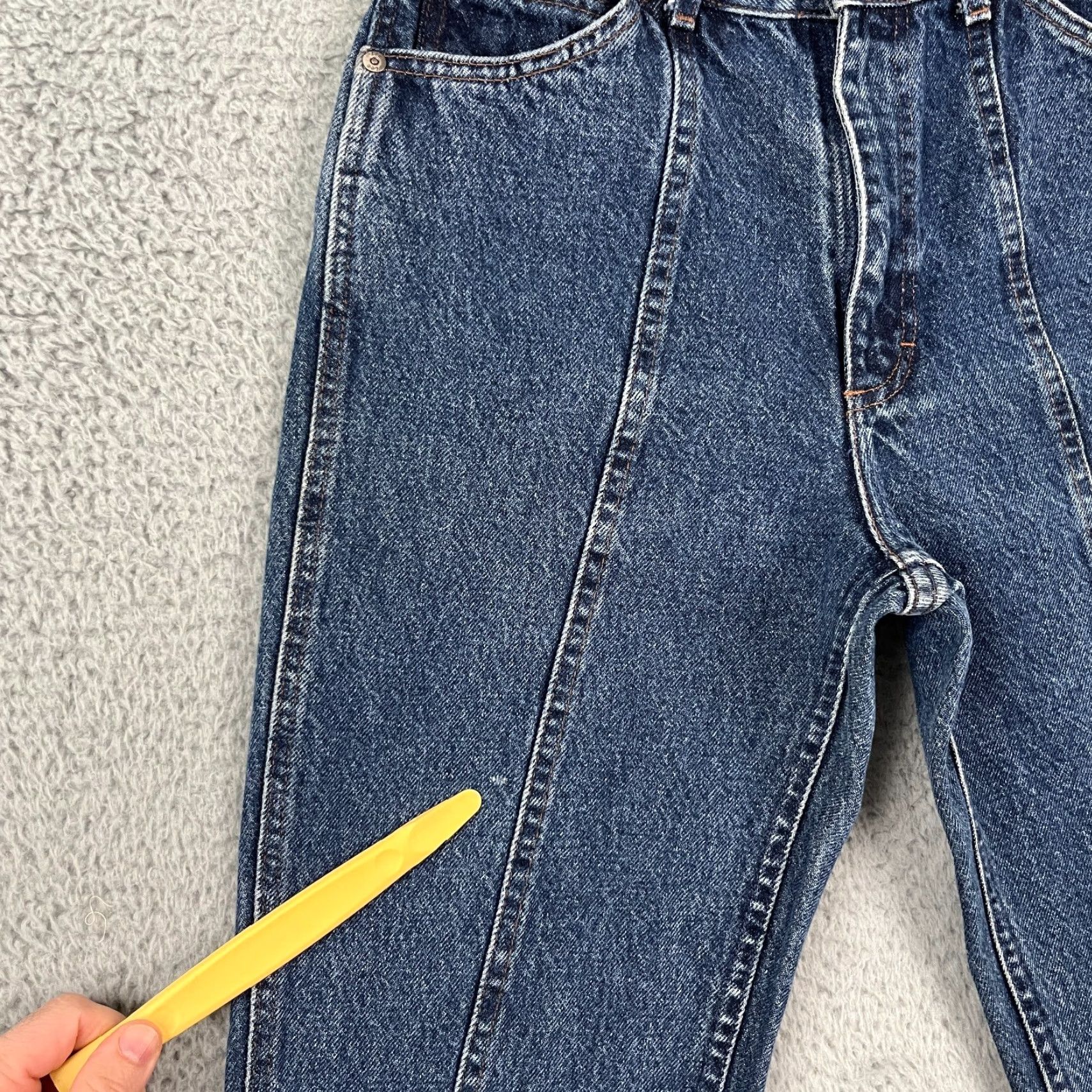 Lee VINTAGE Lee Jeans Womens 11 Long Panel Seam Ankle‑Zip USA 90s High‑Rise Tapered Size 32" / US 10 / IT 46 - 2 Thumbnail