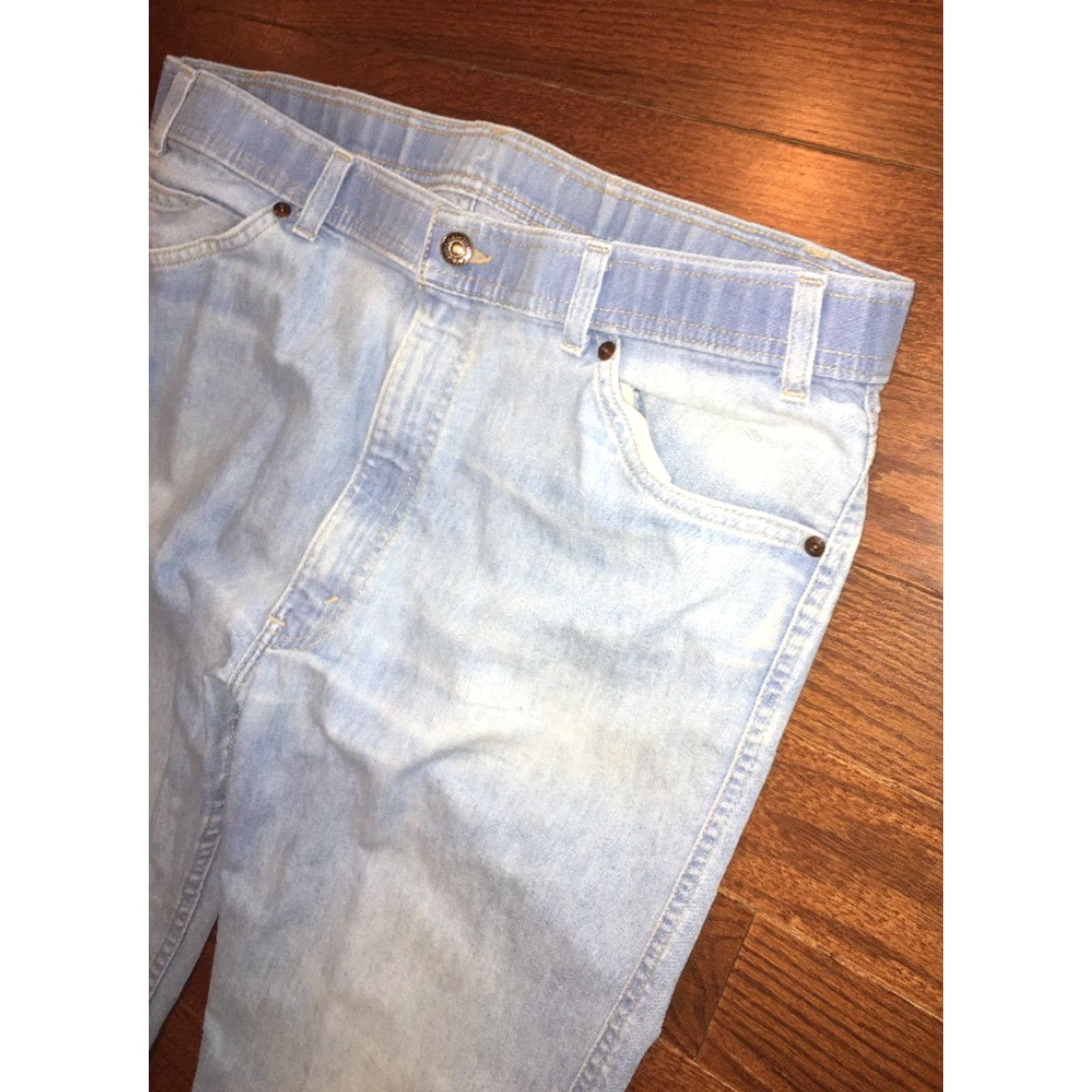 Vintage VINTAGE Levi’s Jeans Action Jeans Men 37 x 31 Light Blue USA Made Mens jeans 90s style Size US 37 - 2 Thumbnail